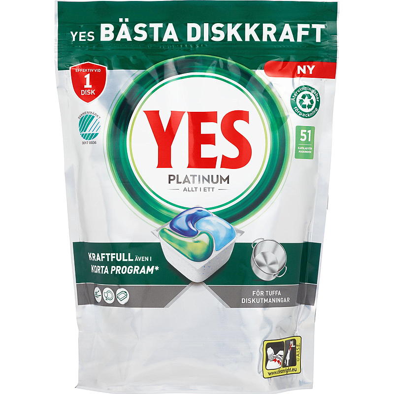 Yes Yes oppvasktablett 51 stk Platinum