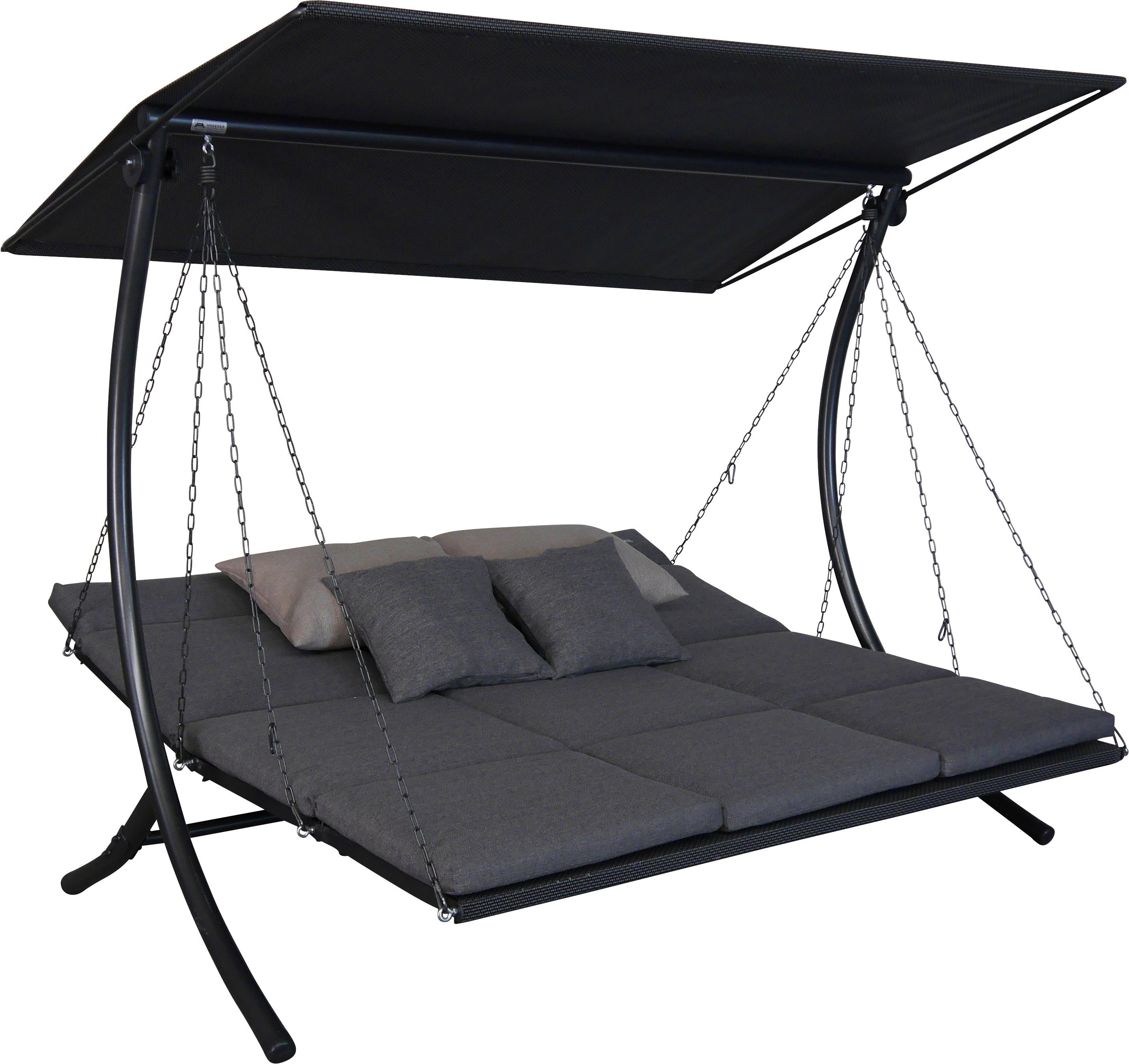 Angerer Freizeitmöbel Hollywoodschaukel Swing Smart stone, 3-Sitzer, Bettfunktion, wetterfest