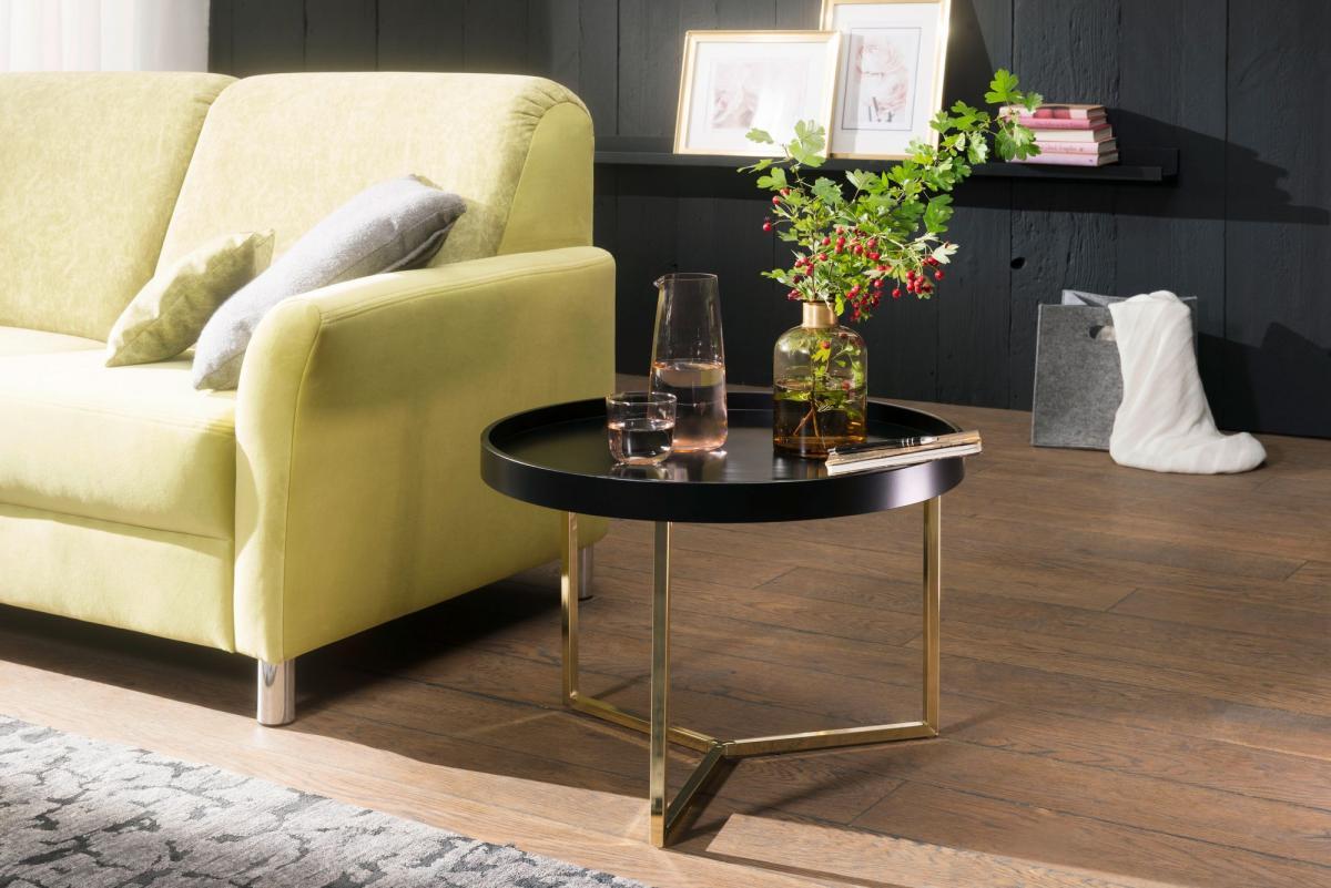 Wohnling Couchtisch EVA 58,5x42x58,5cm Schwarz/Gold