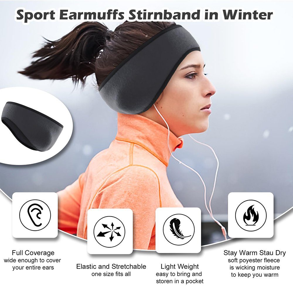 Geistesblitz Ohrenwärmer 2 Stücke Stirnband sport Winter herren Damen (2-St., for Fahrradhelm Fahrrad,Laufen,Wandern und Joggen) Ohrenwärmer Sport