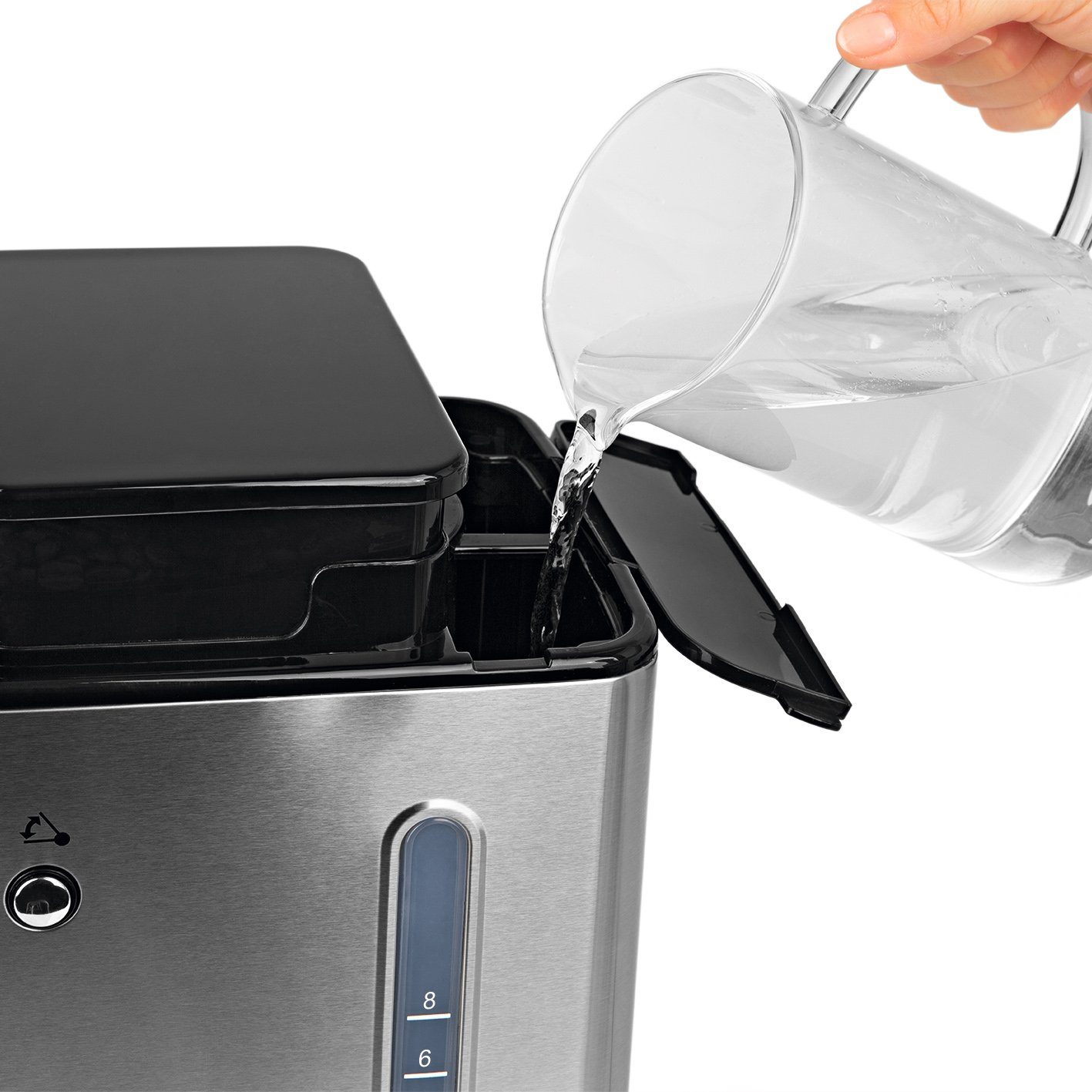 BEEM Filterkaffeemaschine FRESH-AROMA-PERFECT Mahlwerk Thermokanne 8 Tassen, Permanentfilter, Zubereitung mit Kaffeebohnen und Kaffeepulver möglich