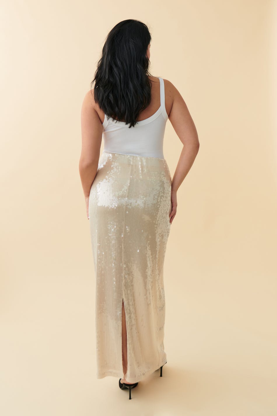 Sequin maxi skirt