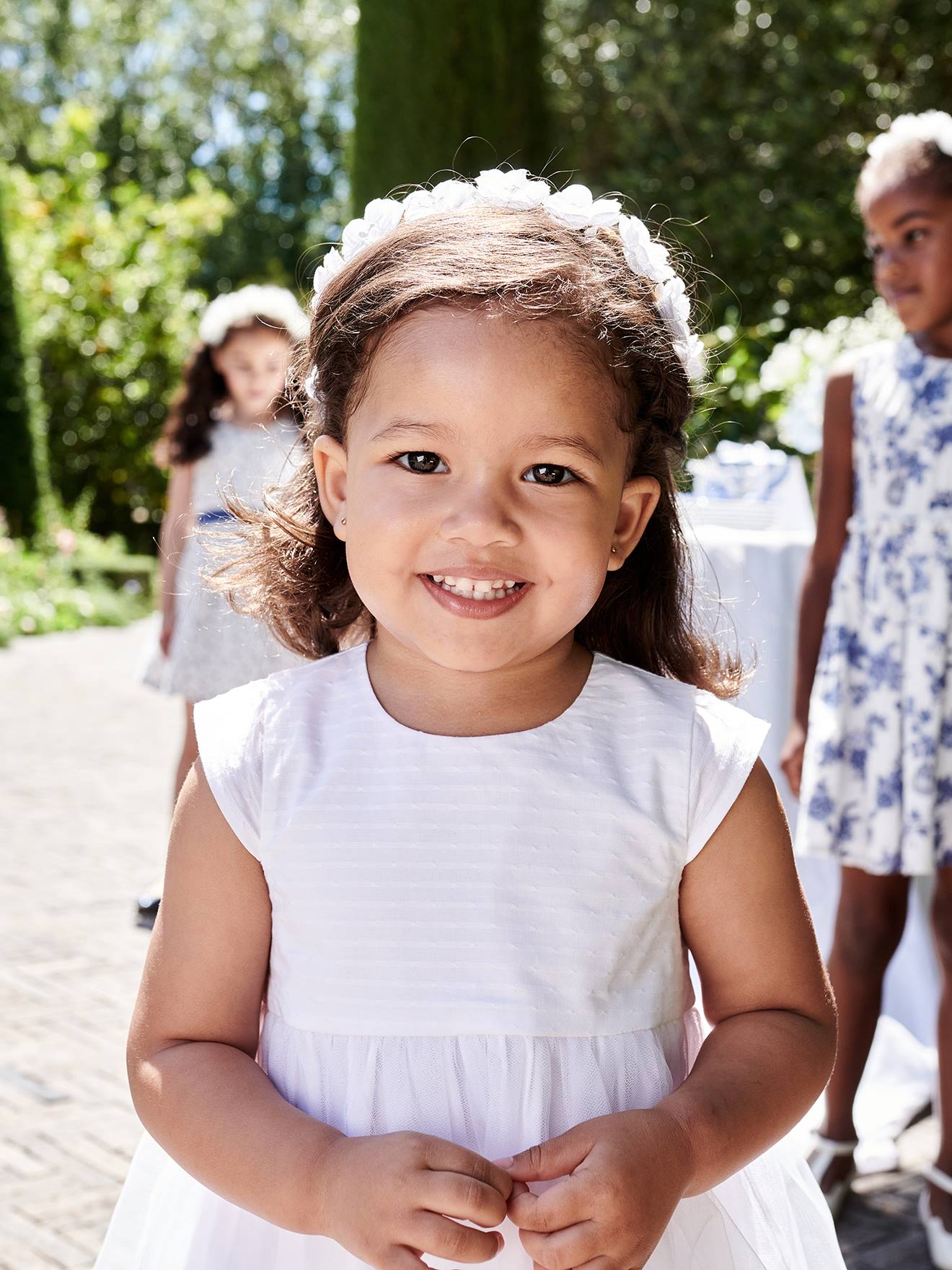 Robe de cérémonie bébé avec tulle blanc