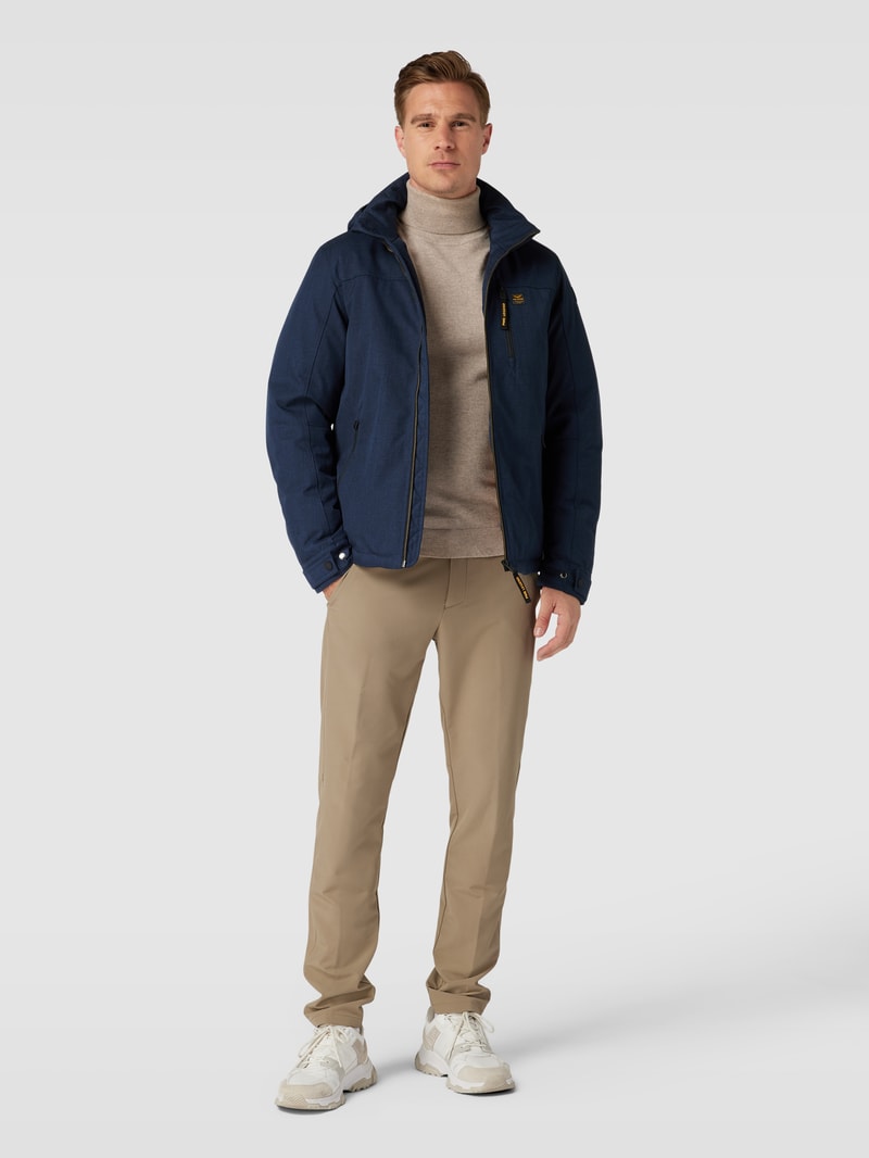 Jacke mit Label-Details Modell 'STRATOR' in marineblau