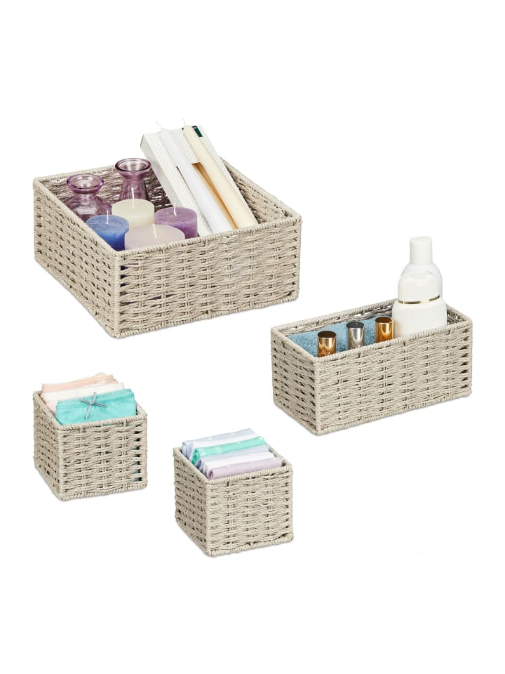 relaxdays 4tlg. Aufbewahrungskorb Set in Grau günstig kaufen onesize