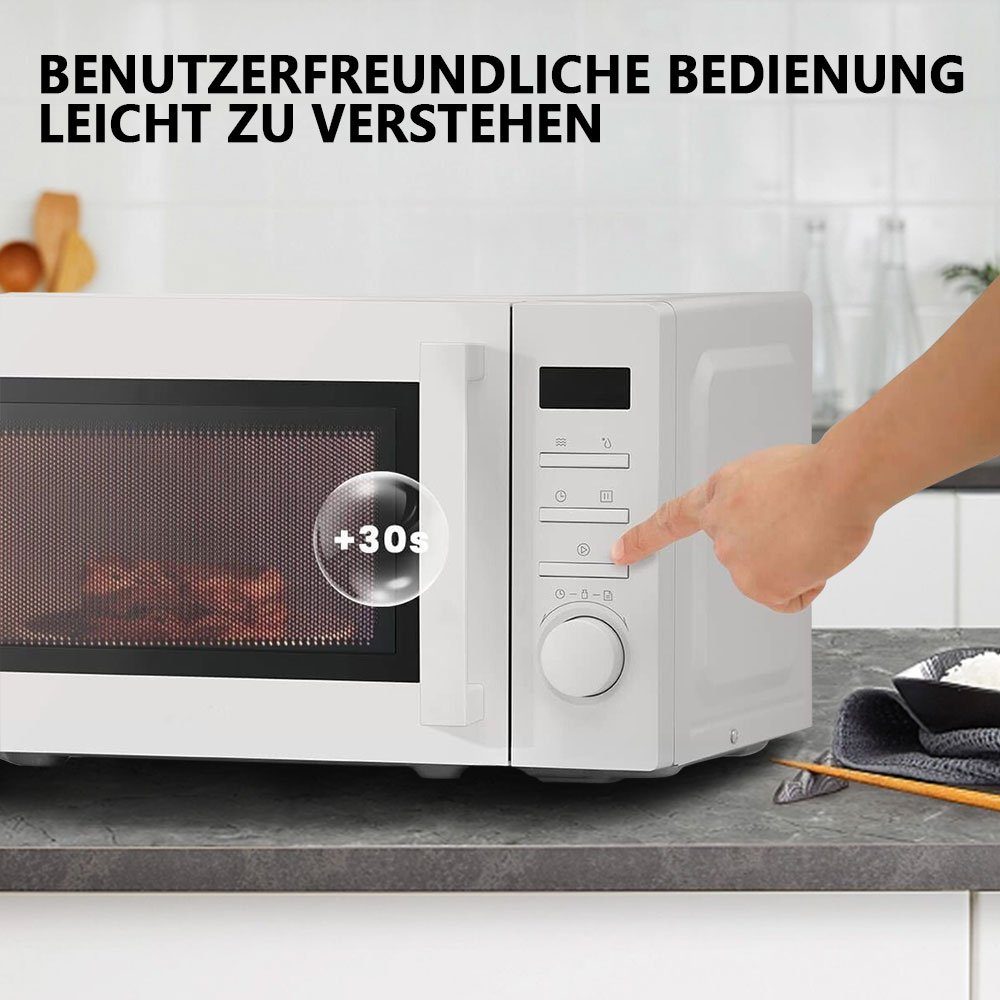 Fine Life Pro Mikrowelle ist eine 20-Liter-700-Watt-Mikrowelle mit folgenden Funktionen, Mikrowelle, 20,00 l, Solo-Mikrowelle mit 5 Leistungsstufen, Easy Defrost, 700W, Weiß