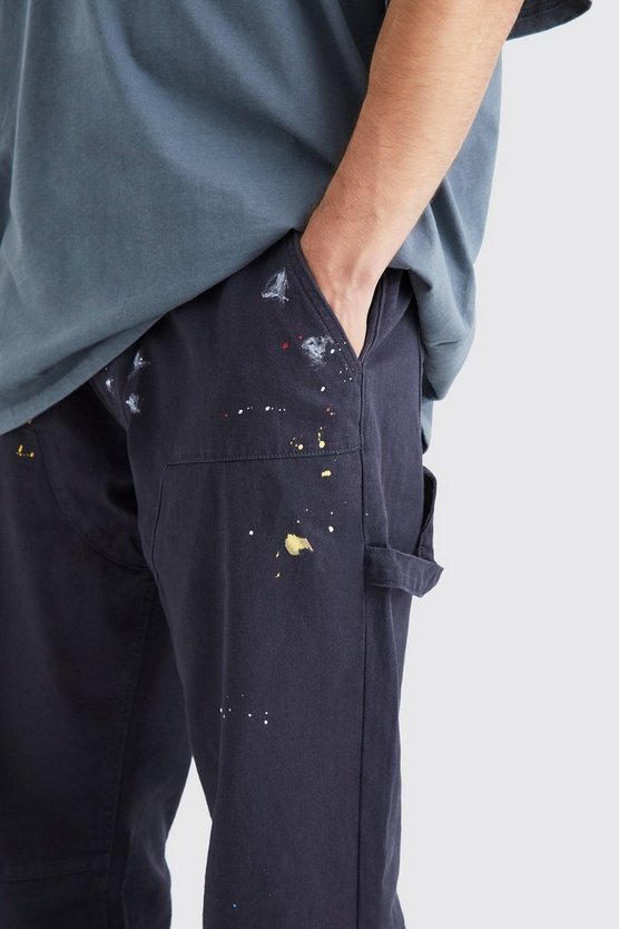 Tall lockere Hose mit Farbspritzern