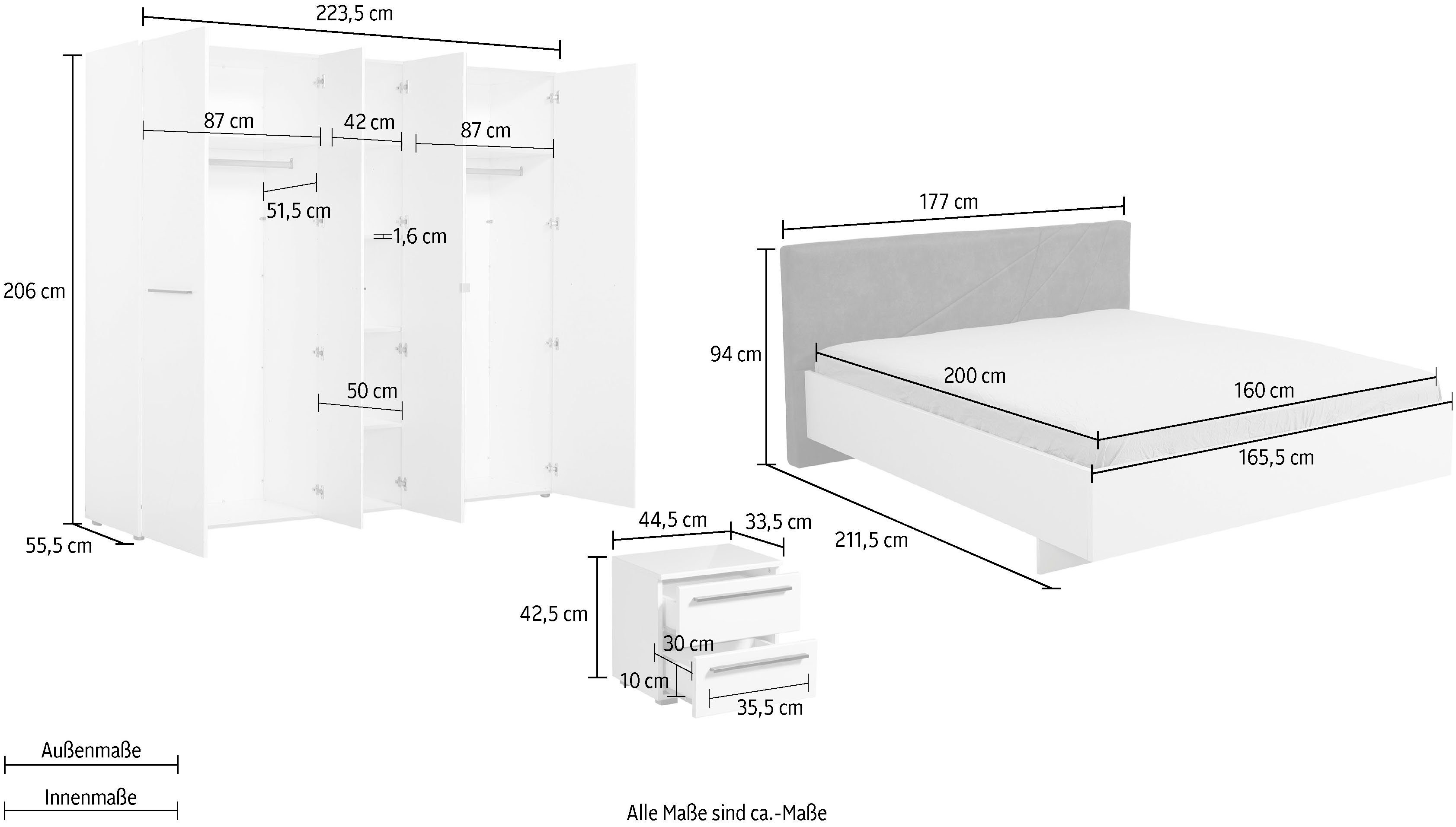 INOSIGN Schlafzimmer-Set Ksanti, (4-St)