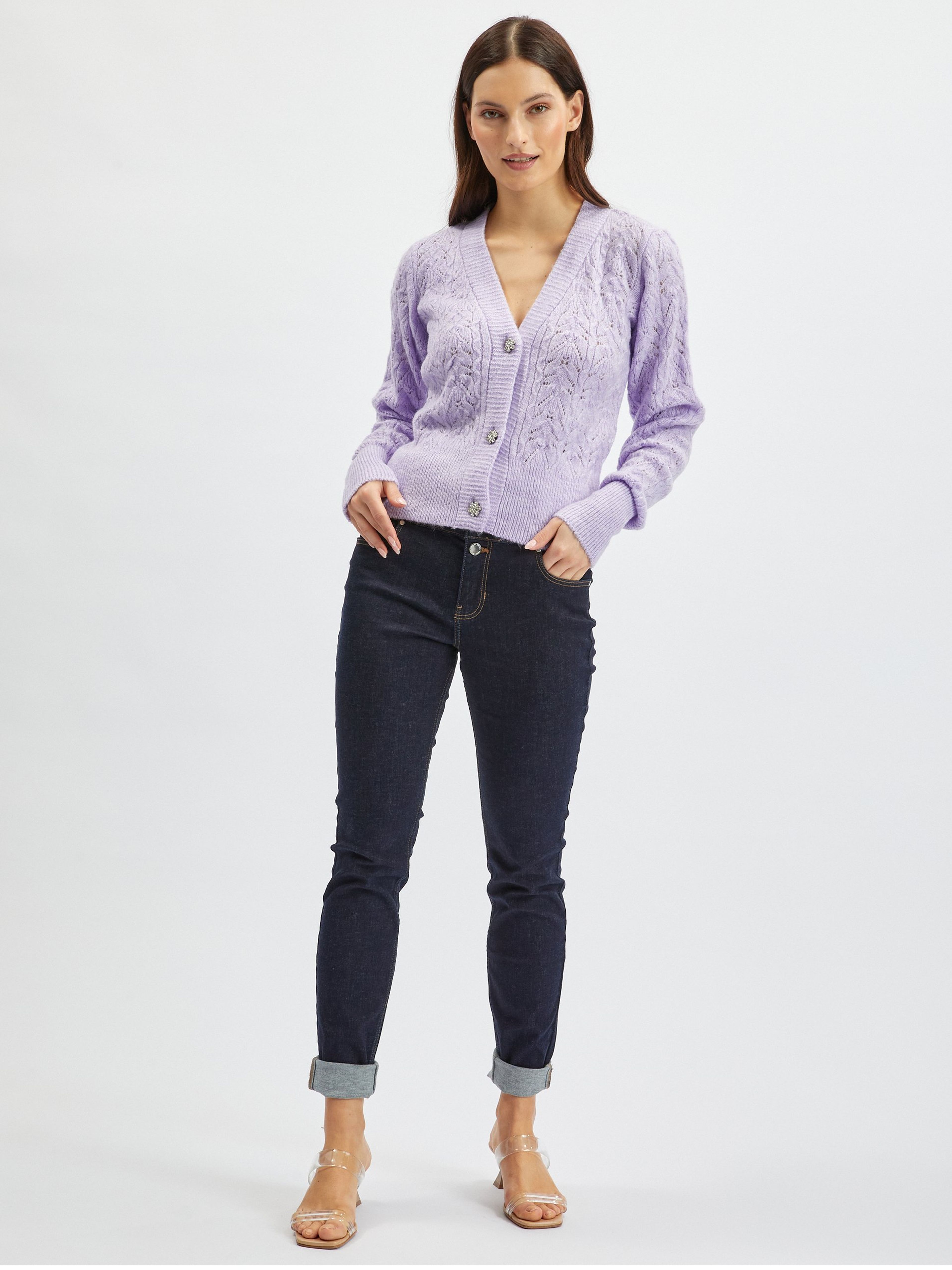 Hellviolette Damen-Strickjacke ORSAY