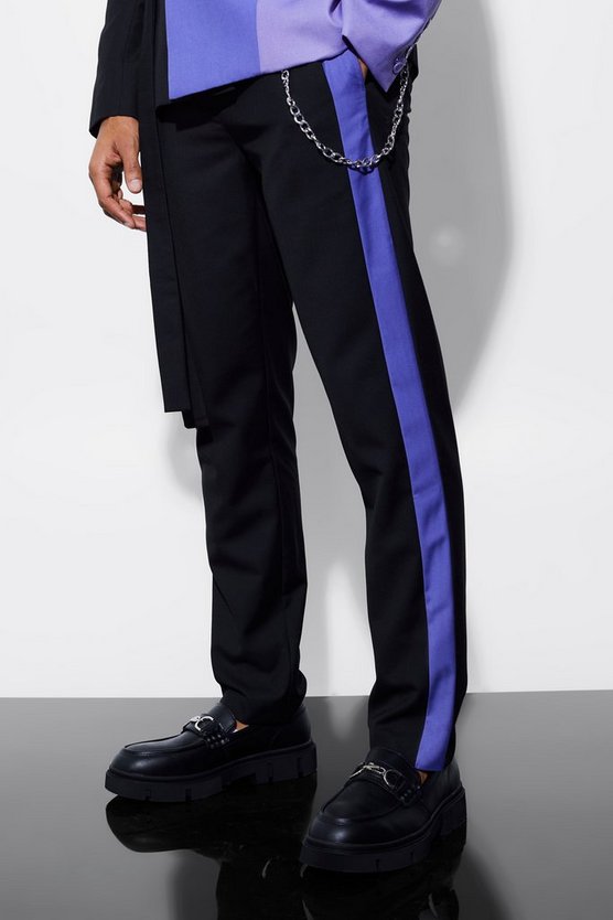 Slim-Fit Anzughose mit Seitenstreifen