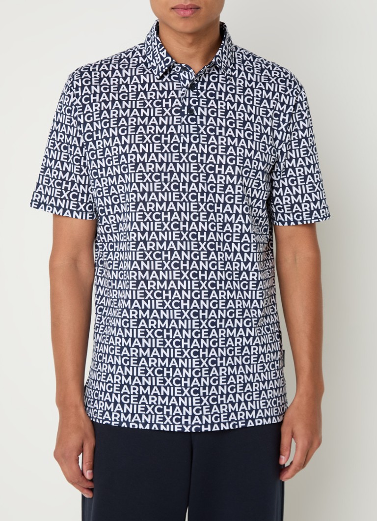 Polo Armani Exchange de corte regular com estampa gráfica
