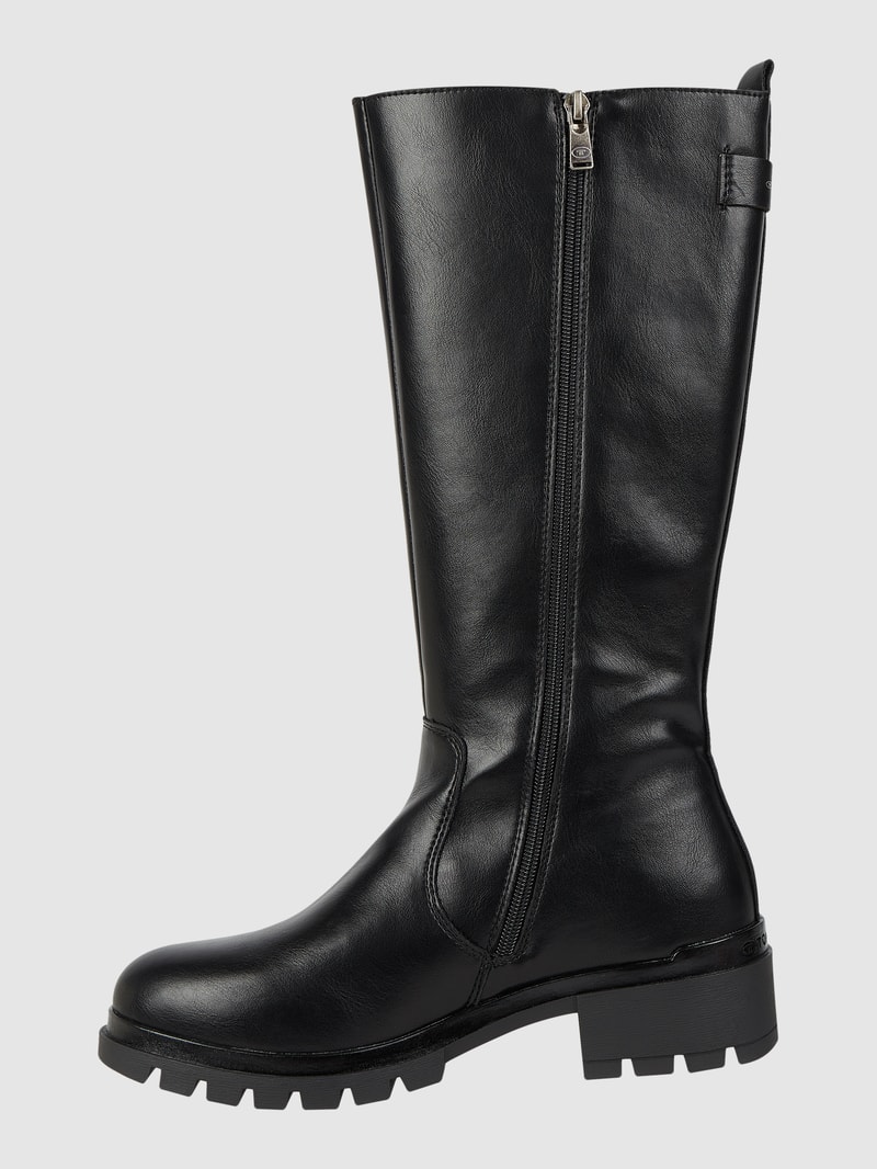 Stiefel in Leder-Optik  in schwarz
