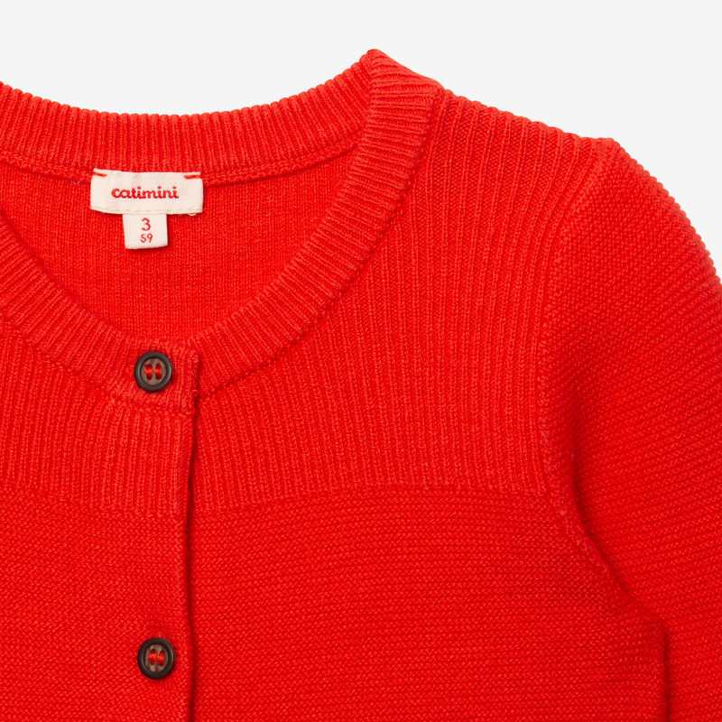 Cardigan bébé tricot rouge Catimini