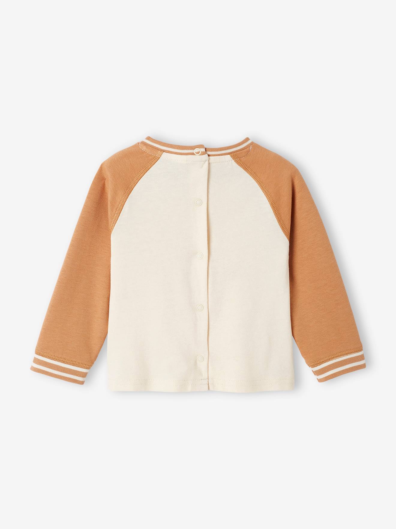 Tee-shirt colorblock bébé manches longues écru