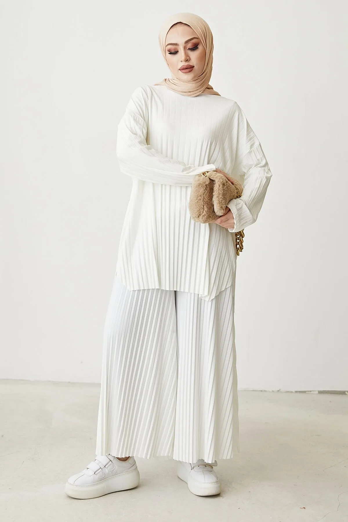 InStyle  Mila Faltenhosen-Tunika-Doppelset - Weiß