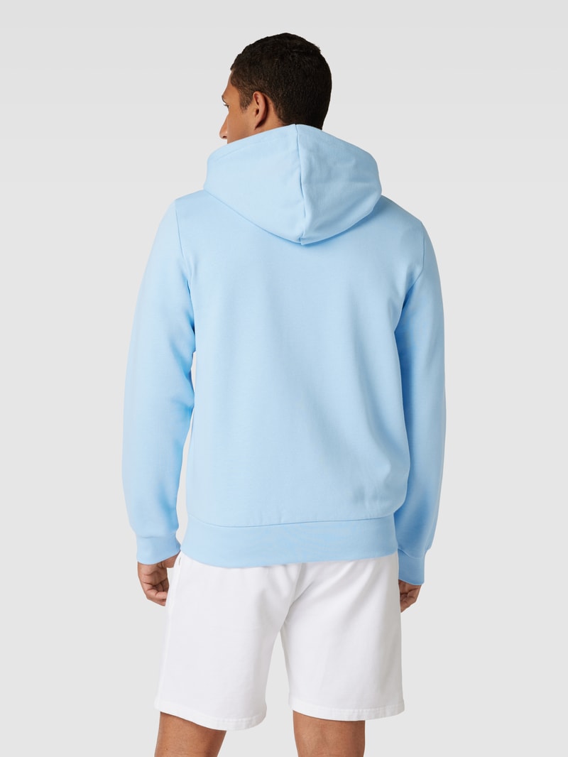 Sweatjacke mit Logo-Stitching in hellblau