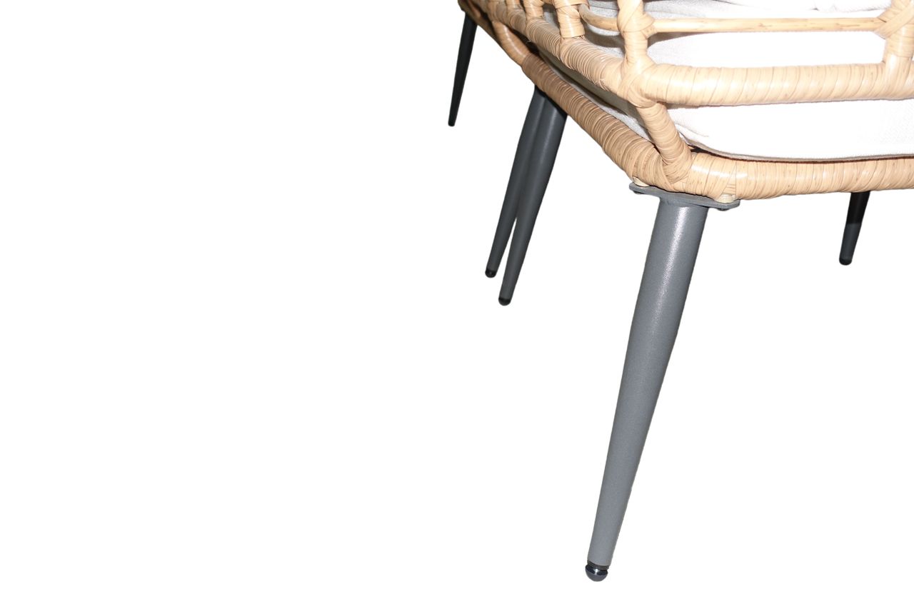 Happy Home Happy Home Eck-Loungeset 8tlg. HGS47-BEI helles Rattan mit Sitzkissen in beige