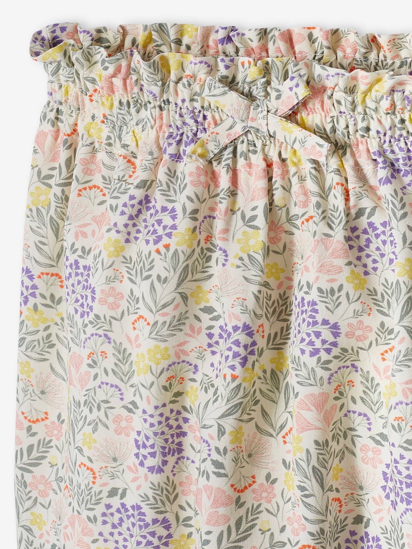 Vertbaudet Mädchen Baby Hose mit Dehnbund Oeko-Tex - grün bedruckt