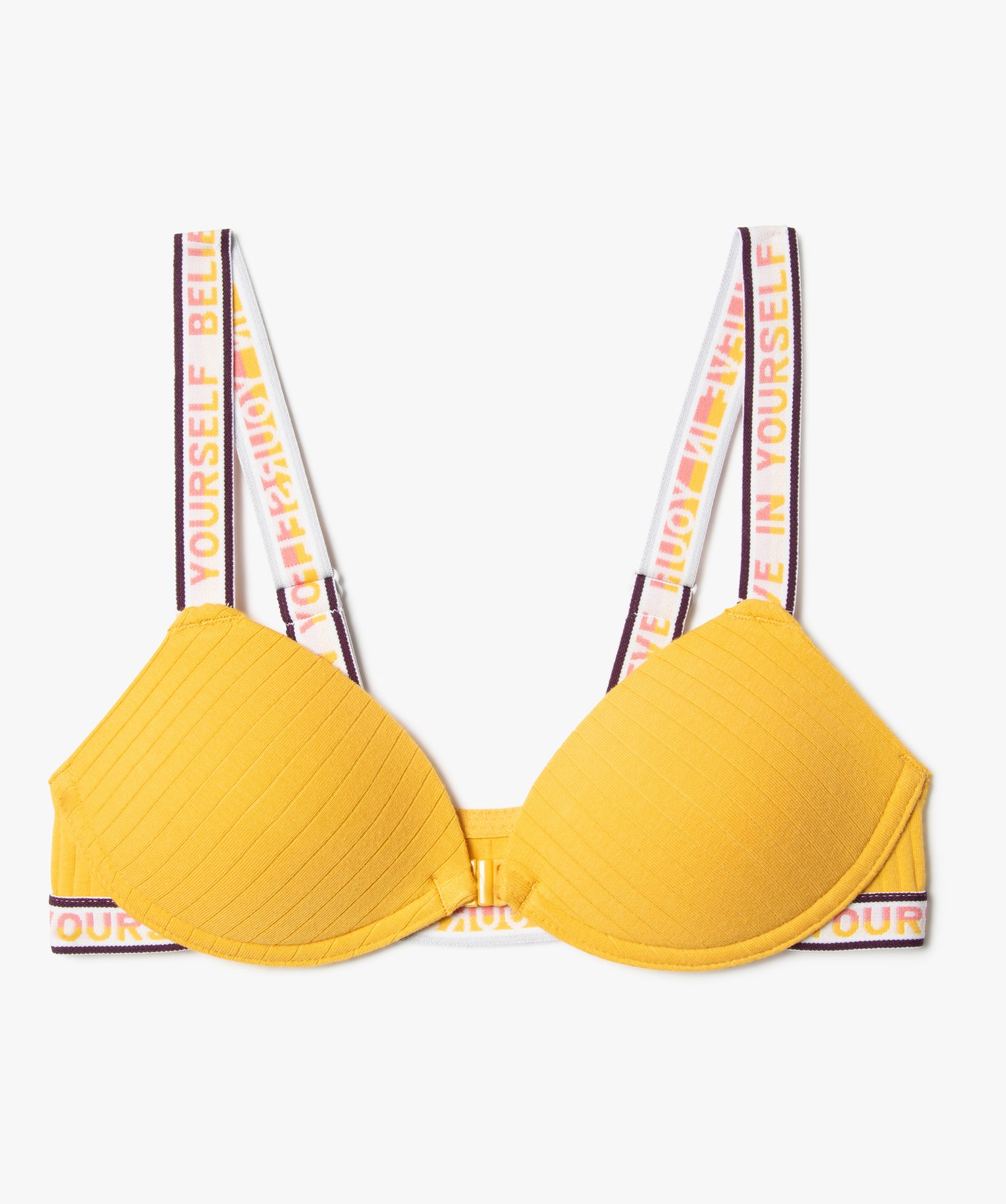 Soutien-gorge fille paddé avec fermeture devant jaune | GEMO