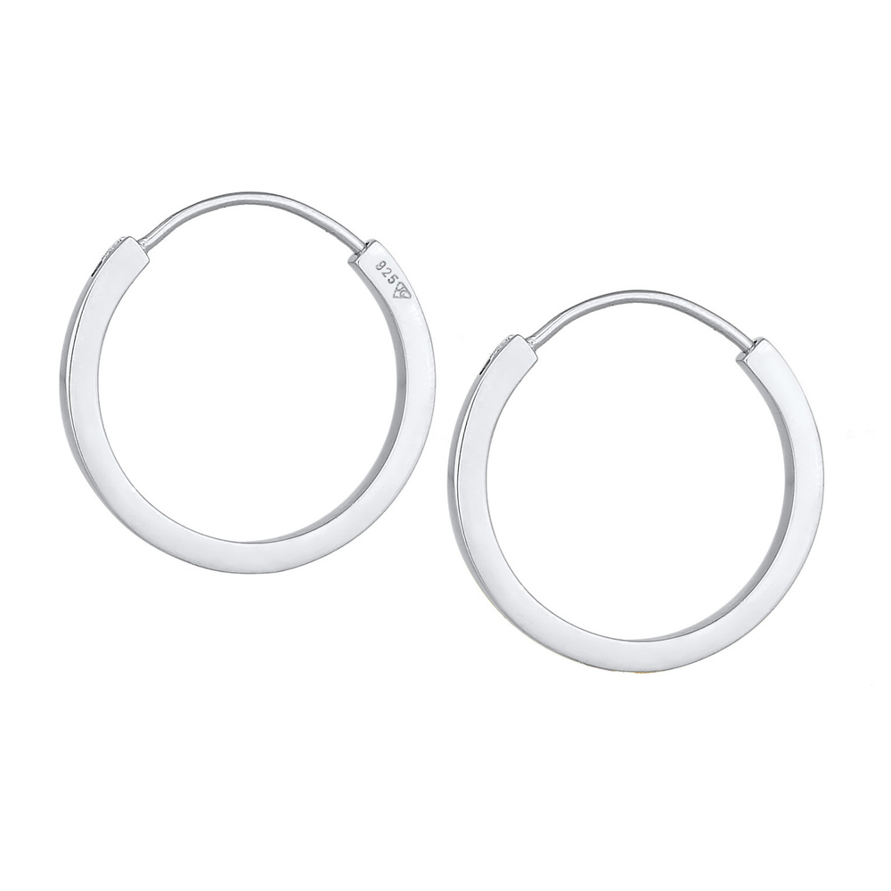 Elli PREMIUM Elli PREMIUM Boucles d'Oreilles Créoles pour dames Basic Minimal Blogger en argen Boucles d'oreilles