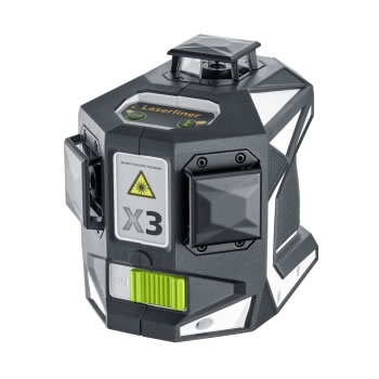 Laserliner 036.800L X3-Laser Pro Tredimensjonal laser med tre grønne 360° lasersirkler og magnetisk klemme og veggfeste