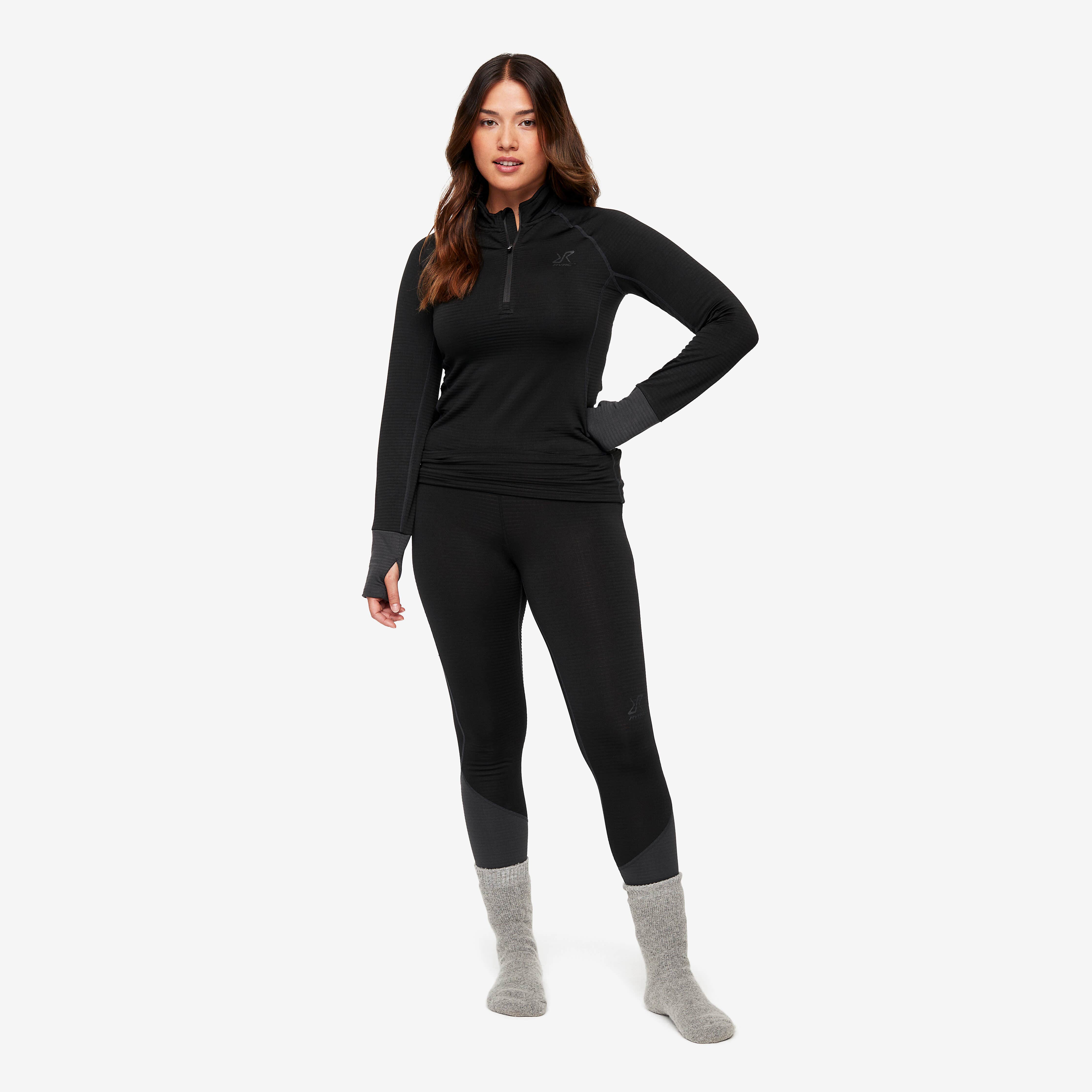 Hiball Waffle Base Layer Set Femme Black