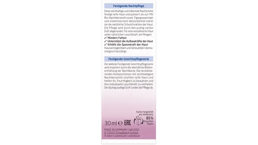 Weleda NACHTKERZE Festigende Nachtpflege 30 ml