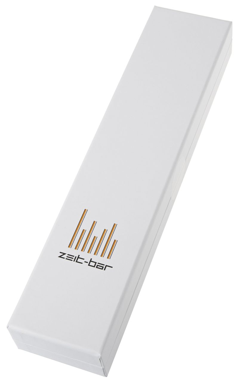 Zeit-Bar Funk-Armbanduhr, Metall-Gehäuse, Leder-Uhrband