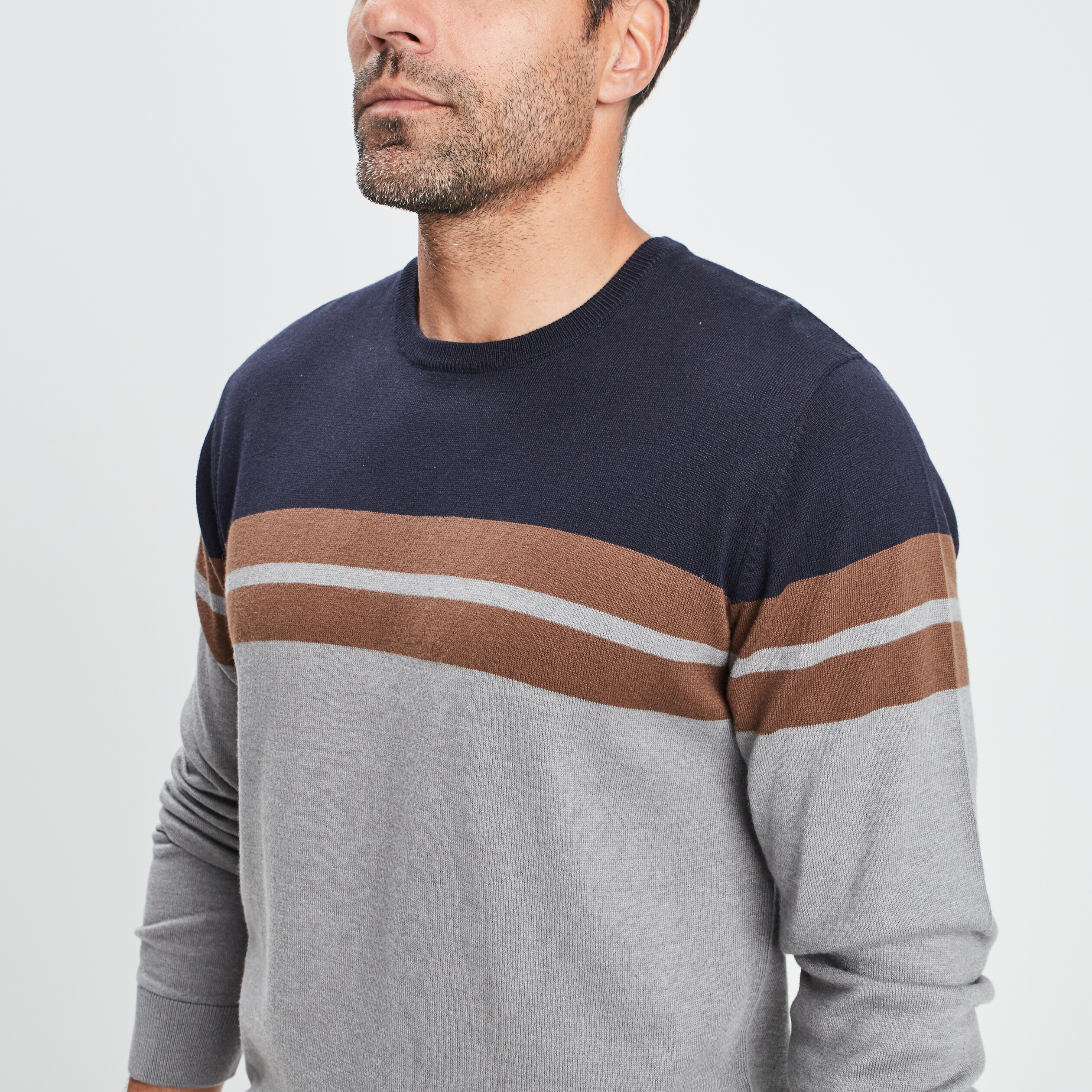 Pull manches longues gris homme | La Halle