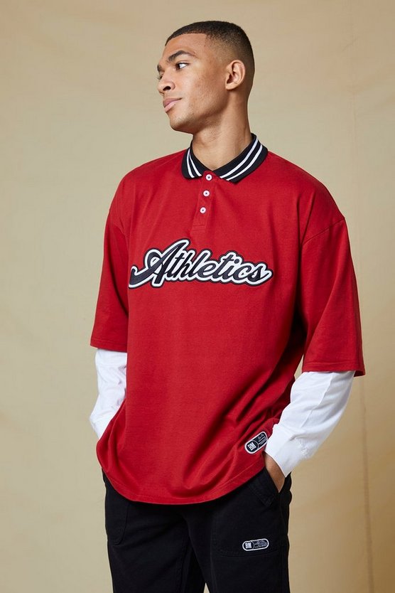 Oversize Athletics Applique Poloshirt