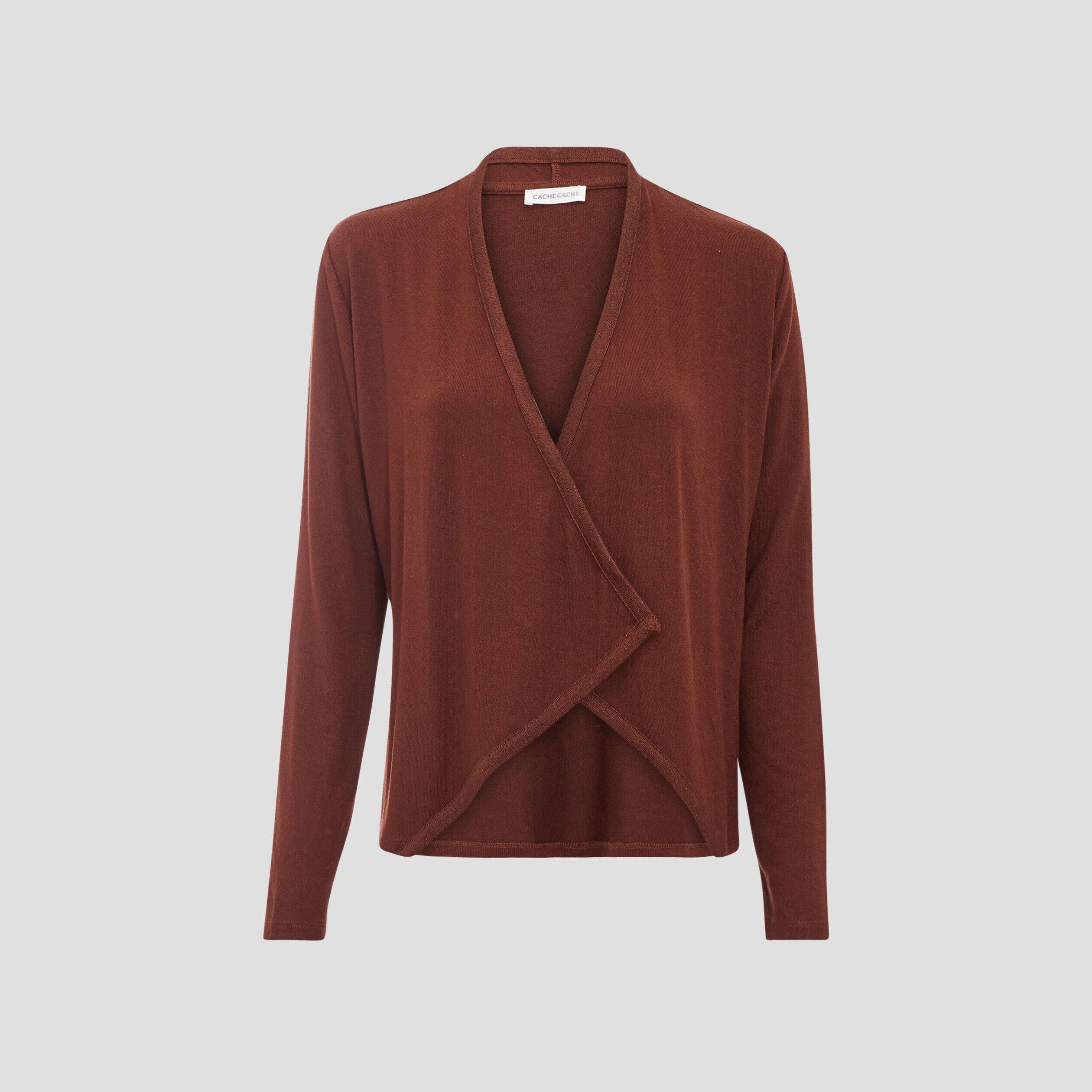 Cardigan col en V marron femme | Cache Cache