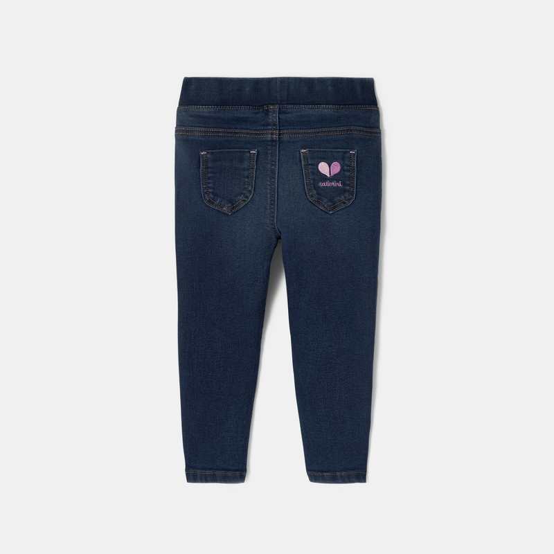 Jean slim bébé fille taille élastiquée dark blue bleu Catimini