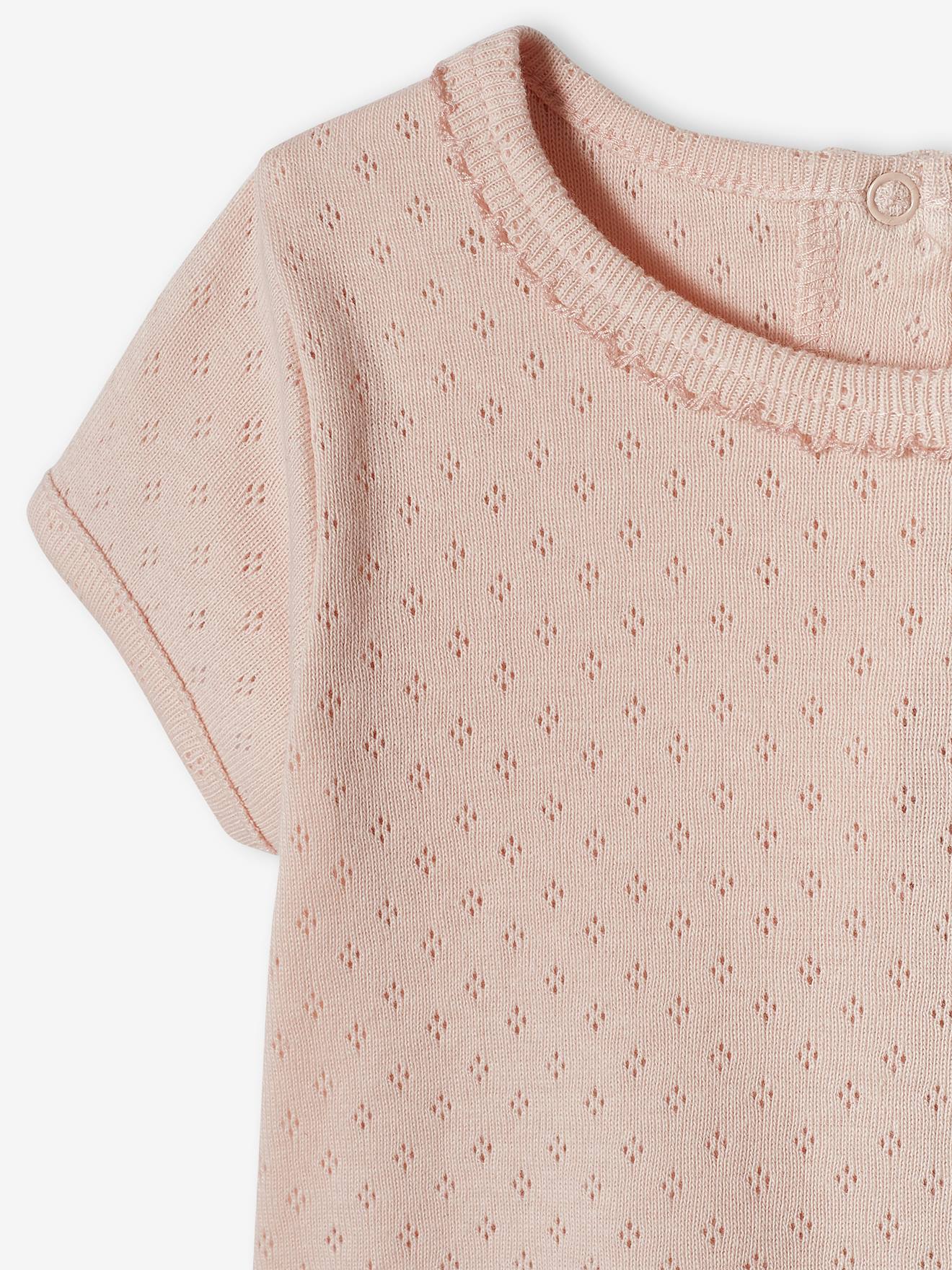 Lot de 2 T-shirts bébé manches courtes rose poudré