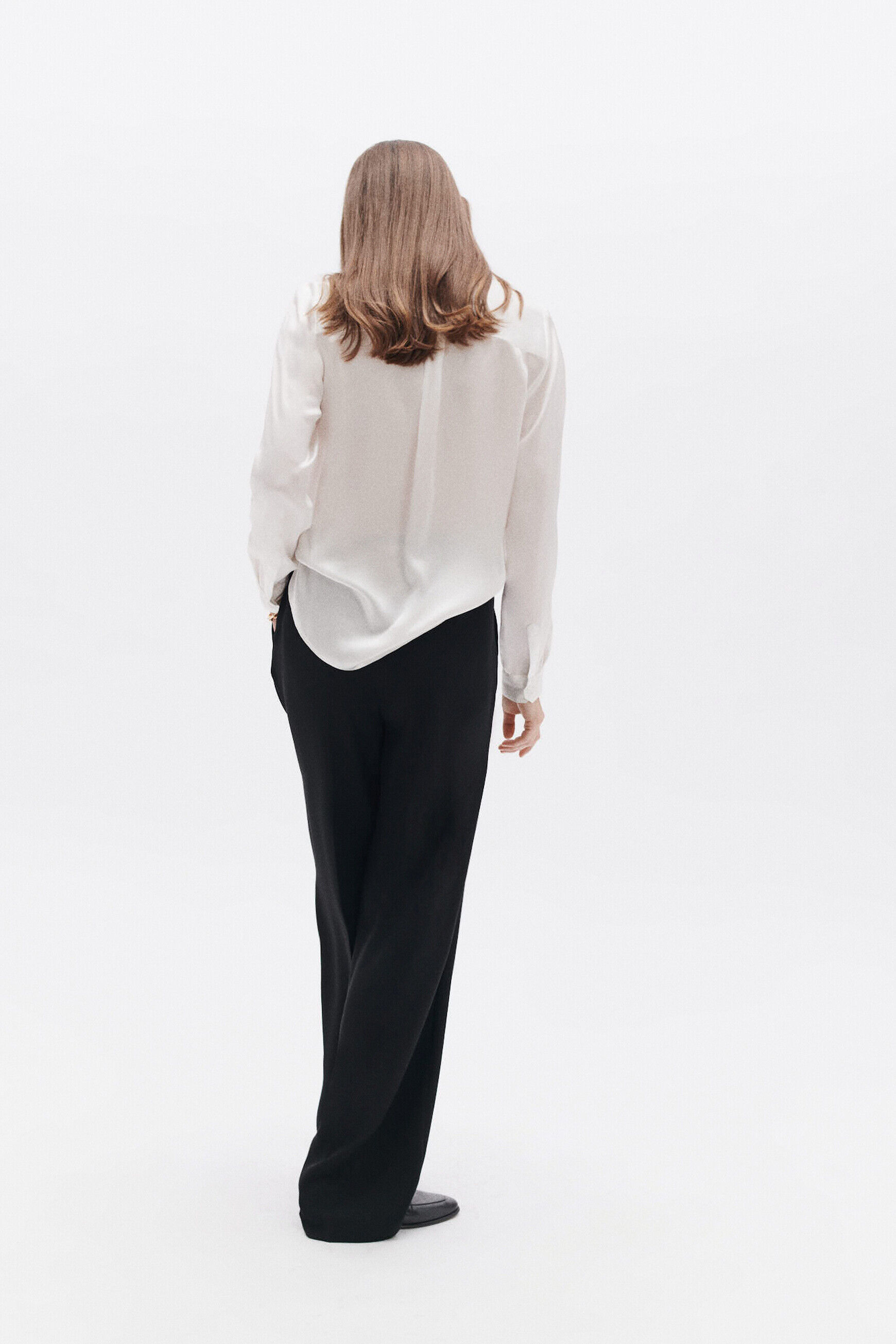 Pantalon pleo noir femme