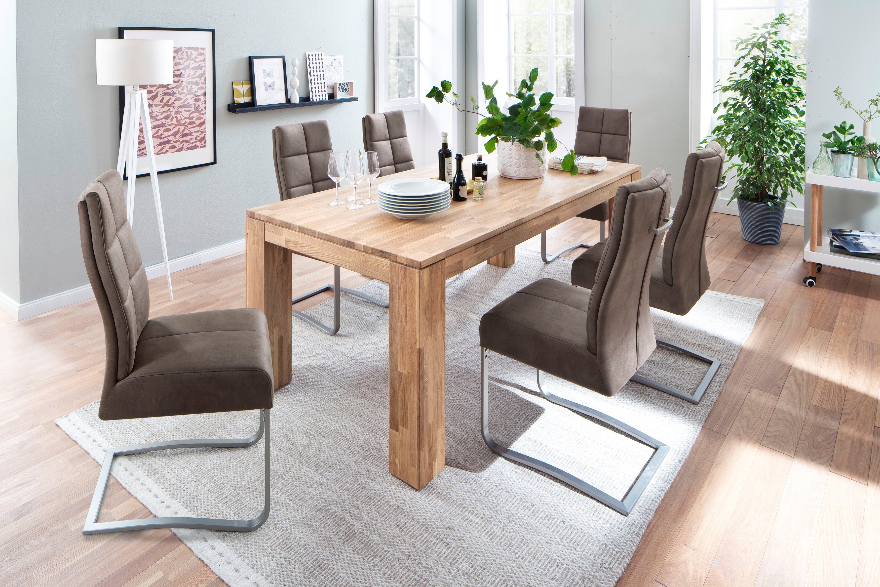 MCA furniture Esszimmerstuhl Salva Schwingstuhl (Set, 2 St), mit Tonnentaschenfederkern, belastbar bis max. 120 kg
