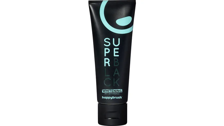 happybrush Zahncreme Super Black Whitening Remineralisierung 75 ml