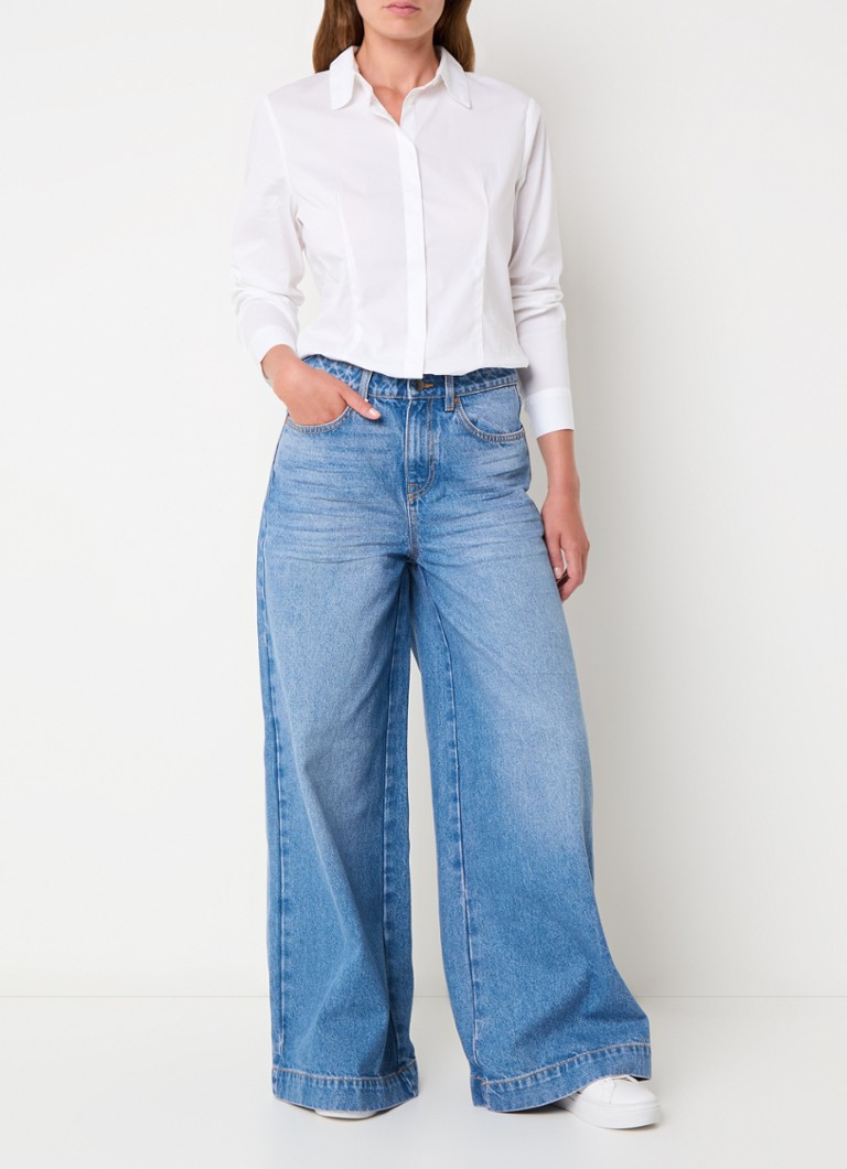 Jeans Benetton a vita alta e gamba larga, lavaggio medio.