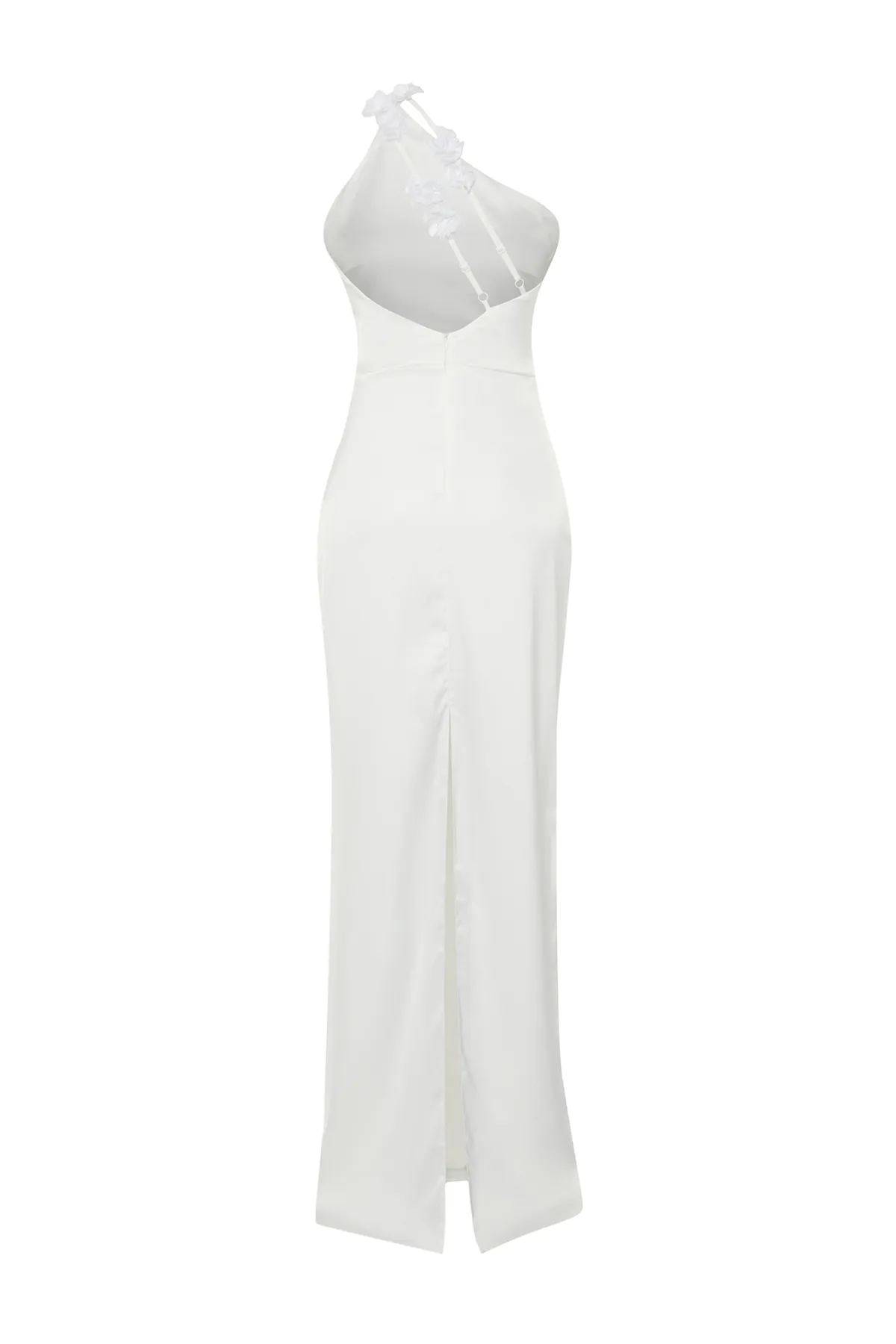 Trendyol Collection  Weißes Hochzeits-/Nikah-Abendkleid mit Rosendetails in Weiß TPRSS24AE00029