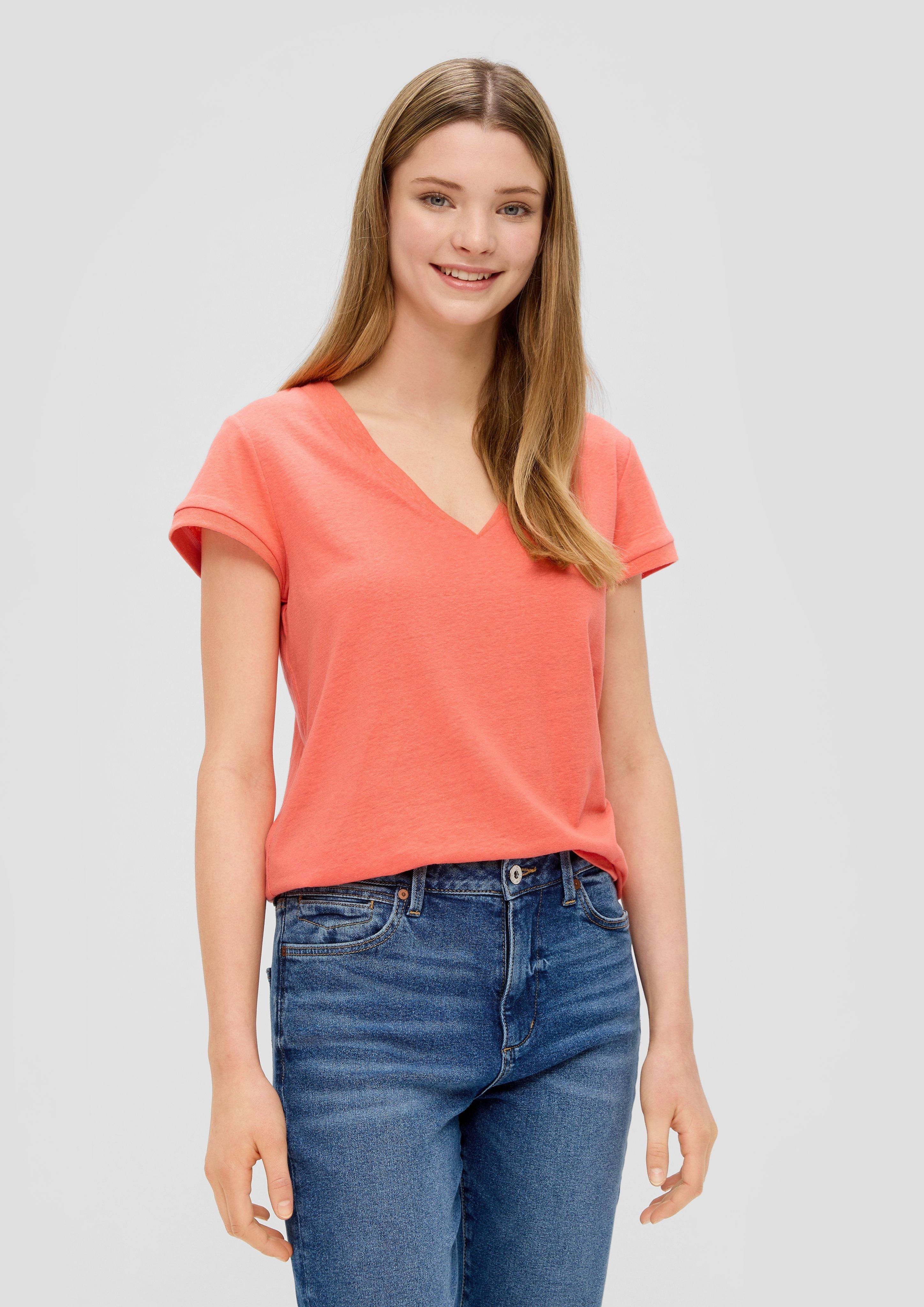 T-Shirt mit V-Ausschnitt  2144034-2347