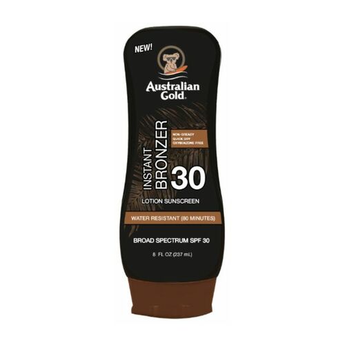 Australian Gold tūlītējas iedarbības bronzera losjons ar saules aizsardzību SPF 30 237 ml
