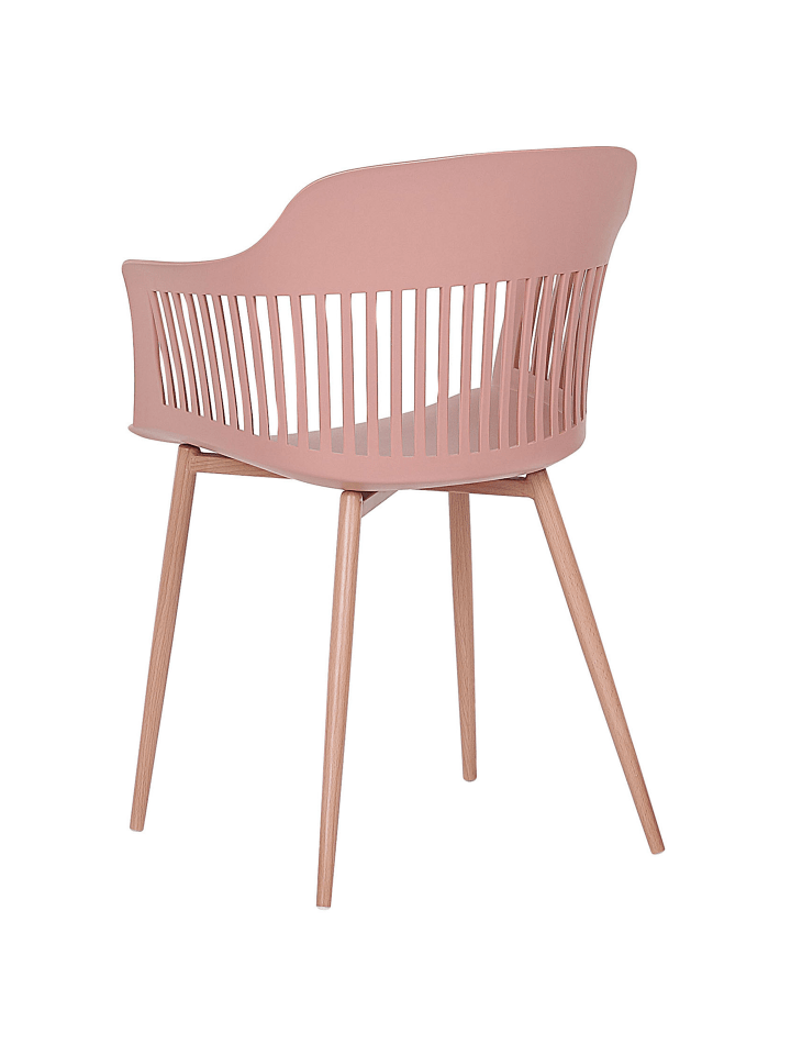 Beliani 2er-Set Esszimmerstuhl BERECA in Rosa/Heller Holzfarbton günstig kaufen onesize