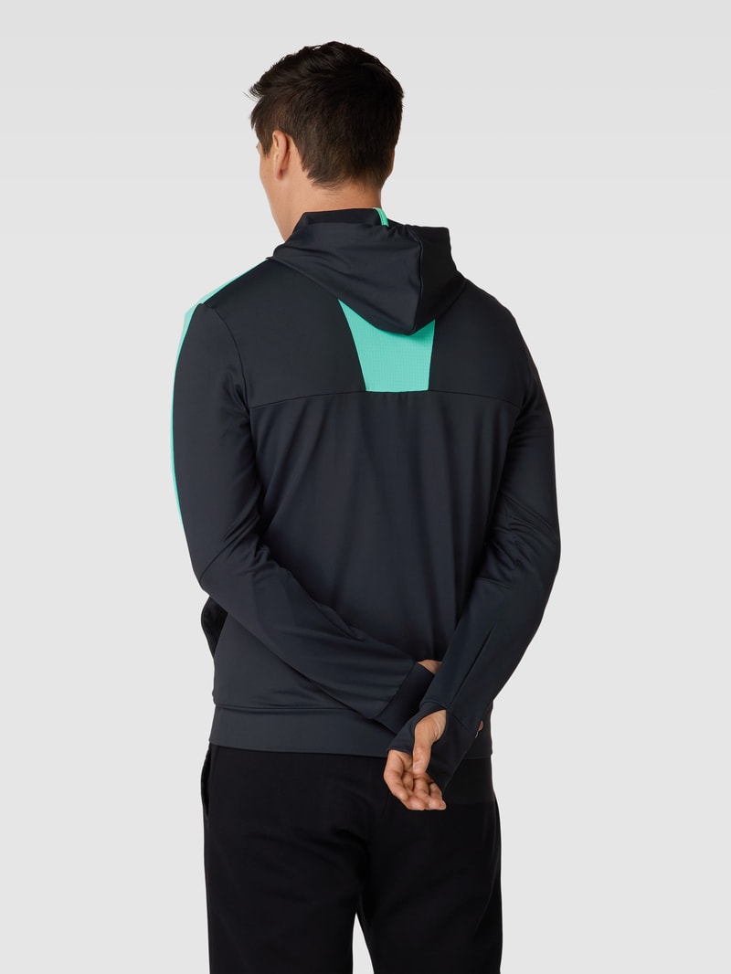 Sweatjacke mit Label-Print Modell 'Sicon' in marineblau