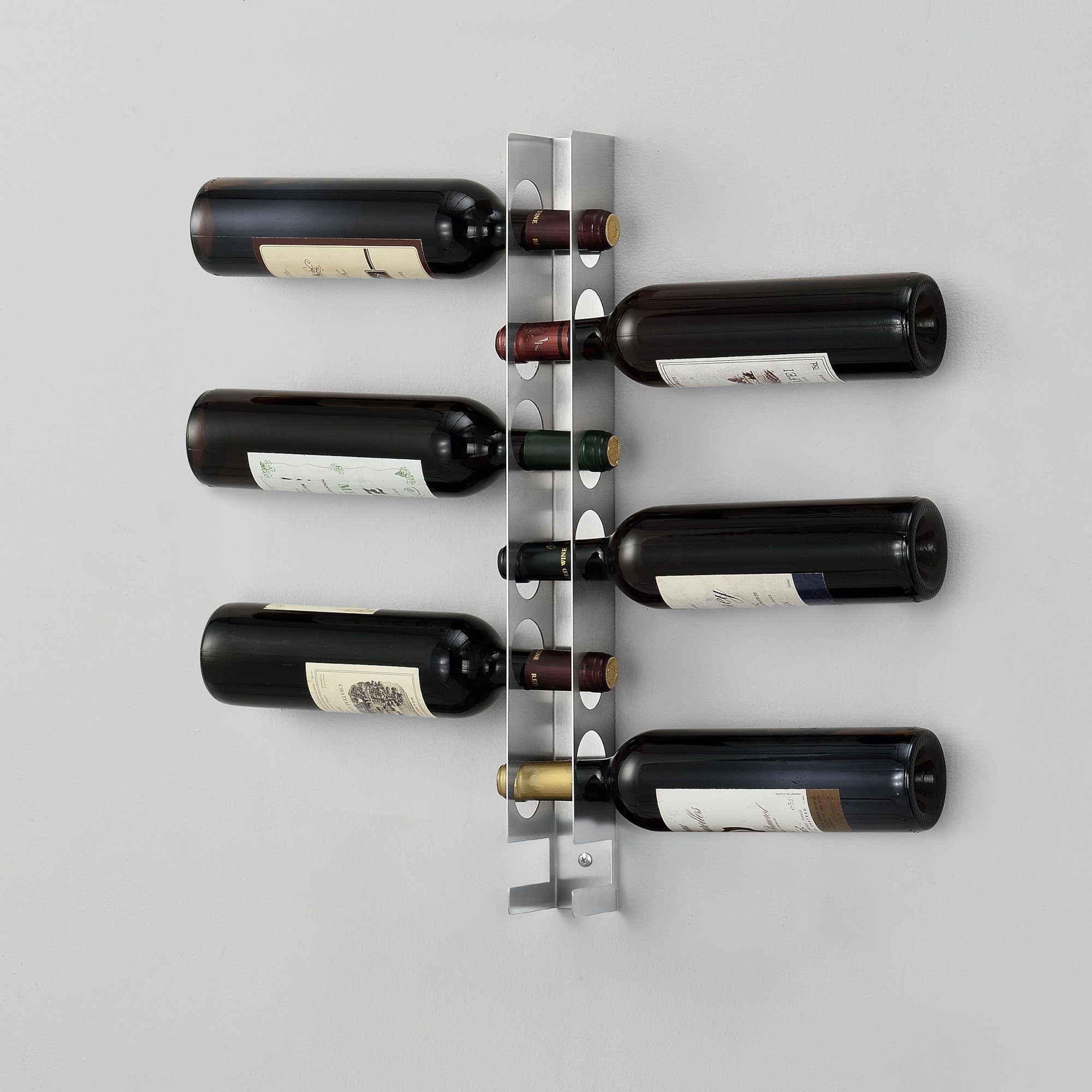 en.casa Weinregal, Pfalz Weinständer für 6 Flaschen Edelstahl