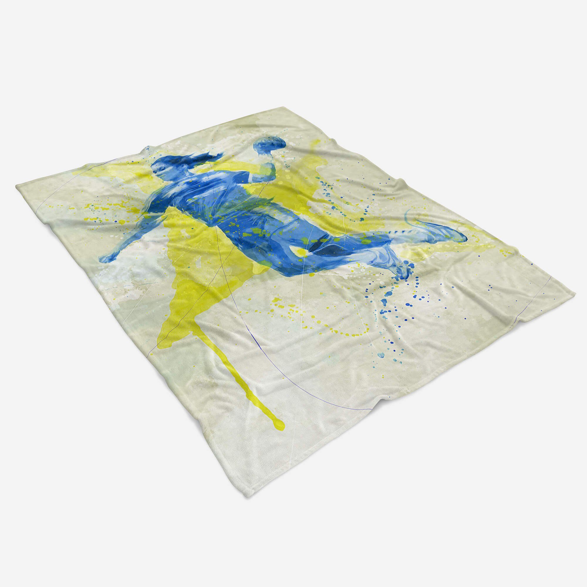 Sinus Art Handtücher SplashArt Sport Handtuch Strandhandtuch Saunatuch Kuscheldecke Kunstvoll Handball I Sport, Baumwolle-Polyester-Mix (1-St), Handtuch
