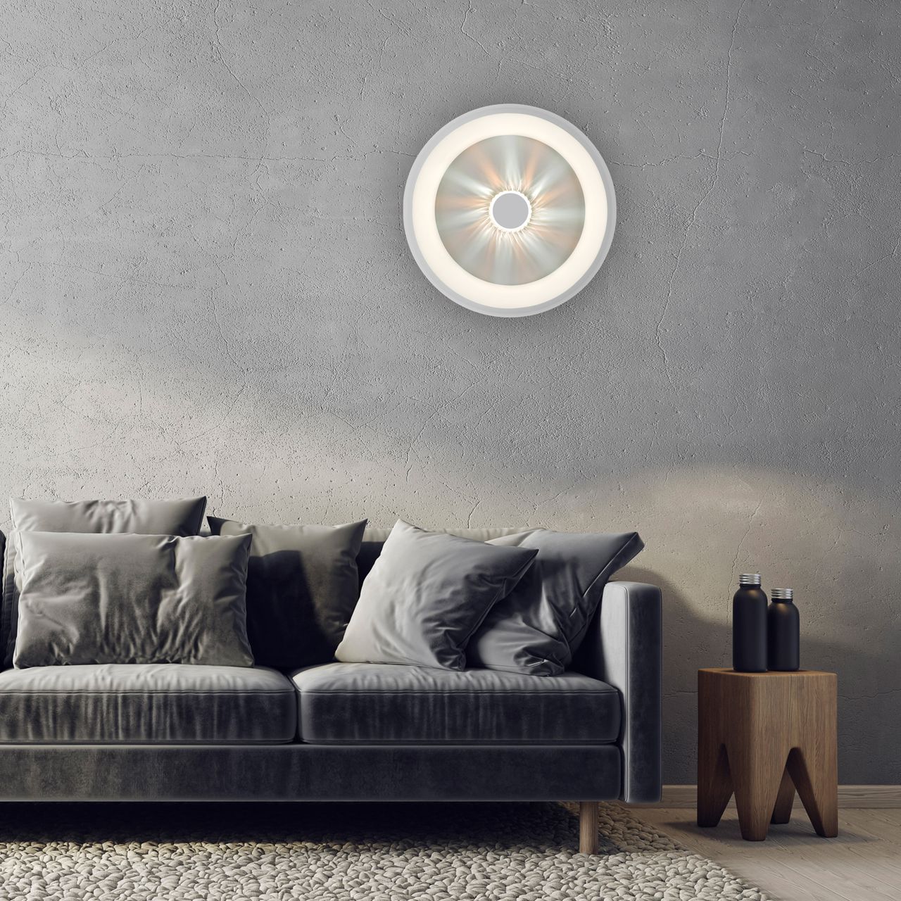 JUST LIGHT LED Deckenleuchte VERTIGO, CCT, dimmbar, Fernbedienung, Ø46,5 cm, Kristall-Effekt