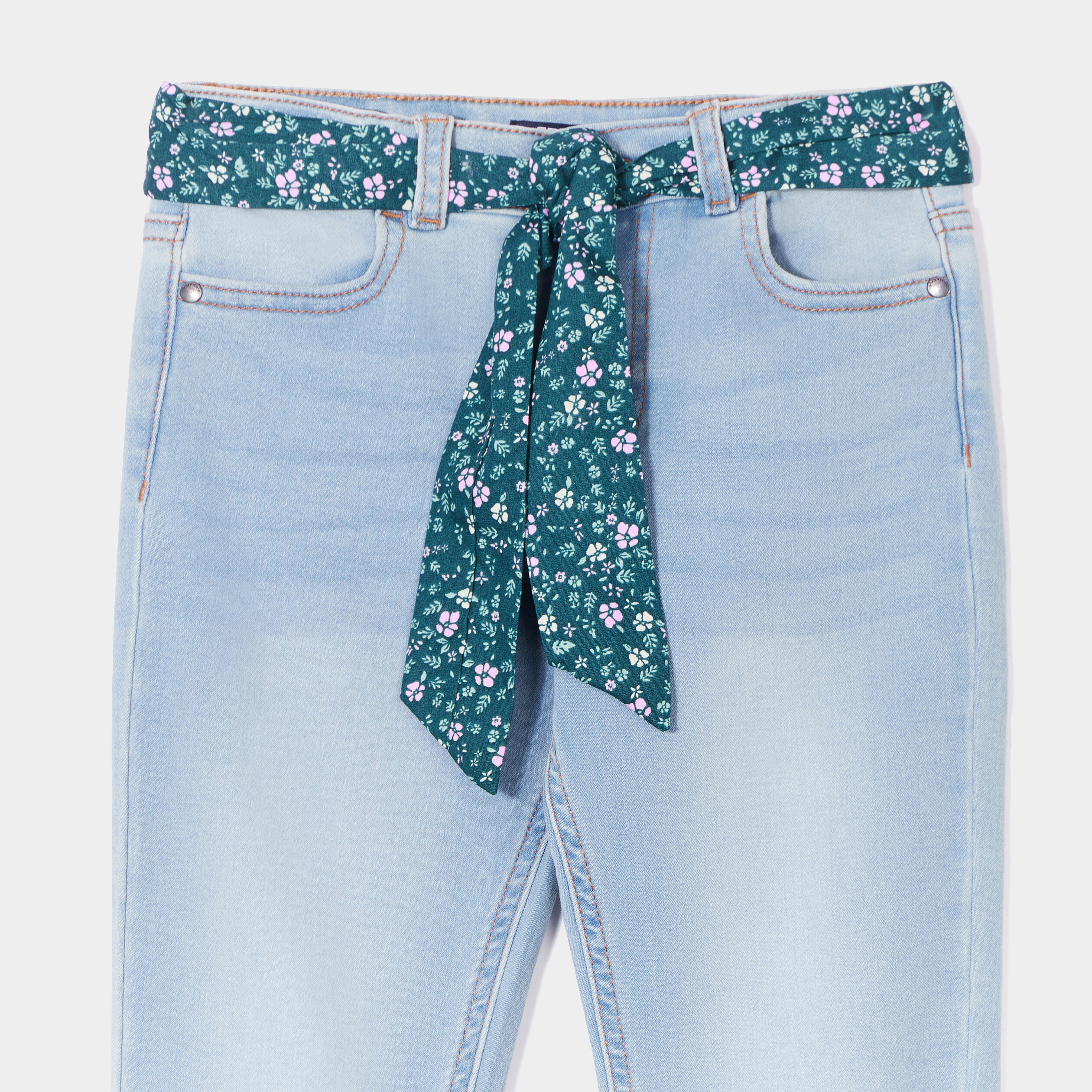 Jeans skinny ceinturé Creeks denim double stone fille | La Halle