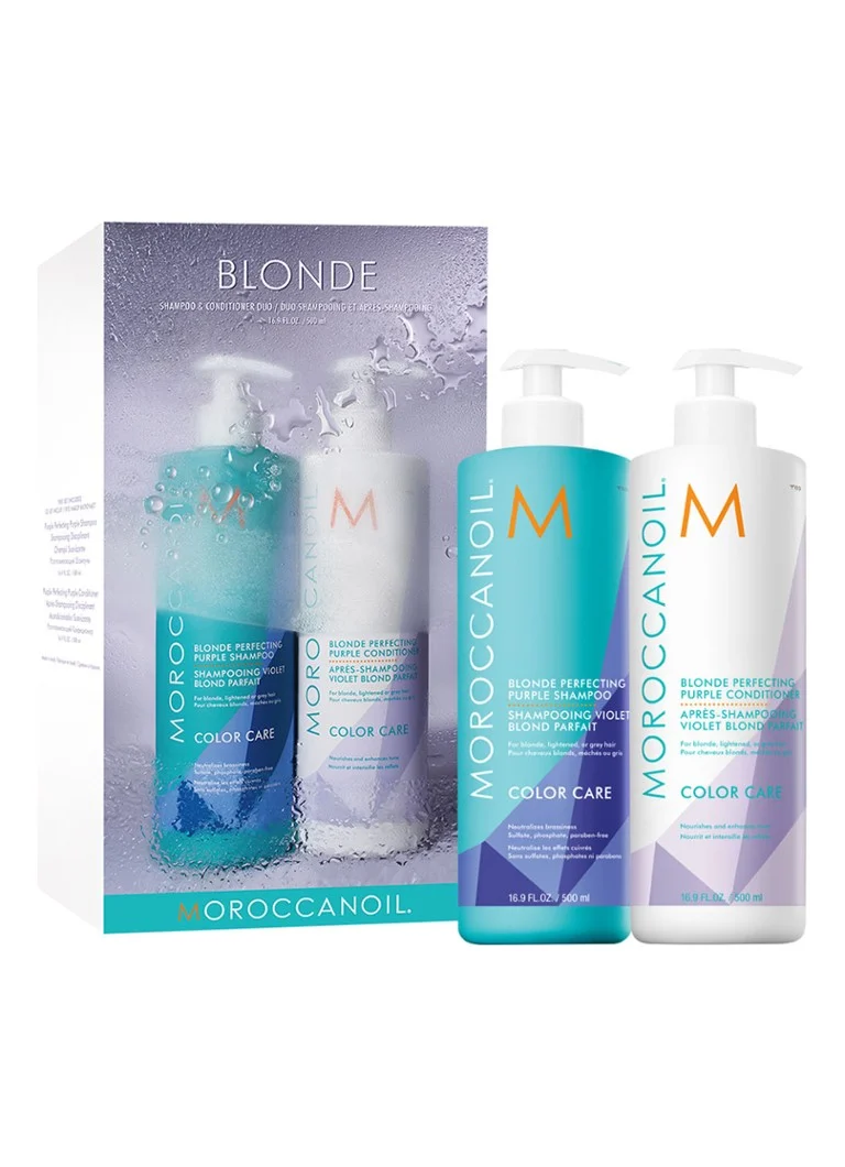 Set de îngrijire a părului Moroccanoil Blonde Perfecting Purple Duo