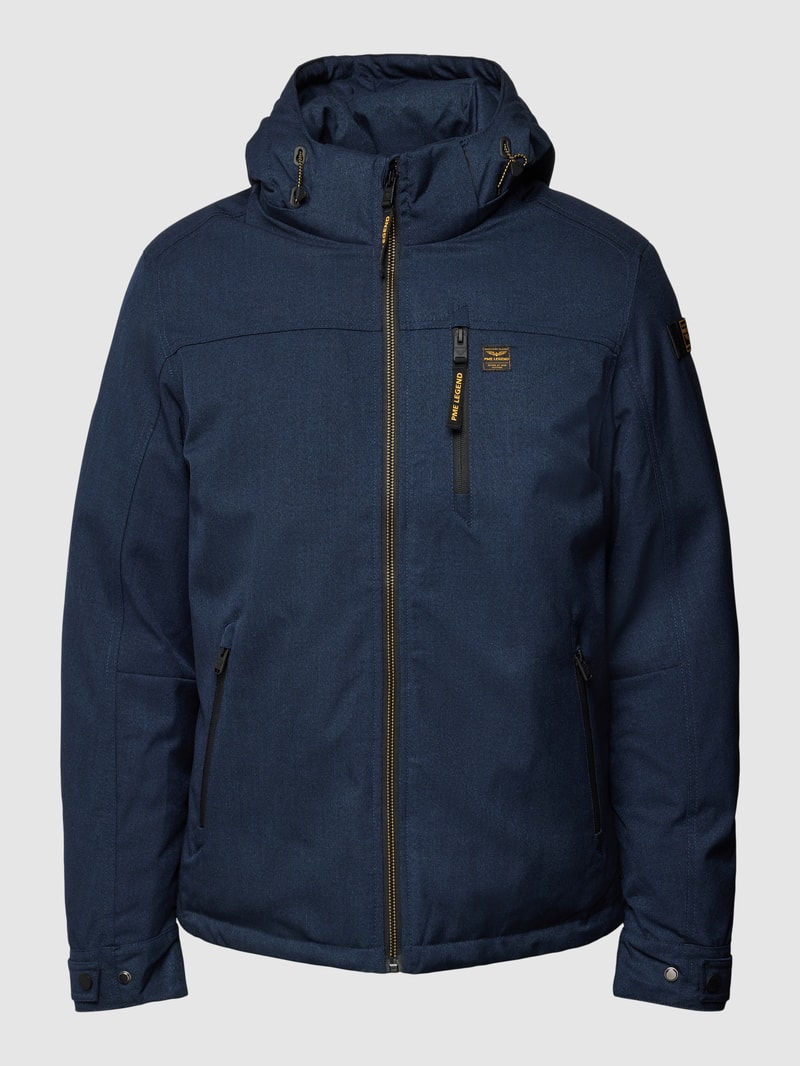 Jacke mit Label-Details Modell 'STRATOR' in marineblau