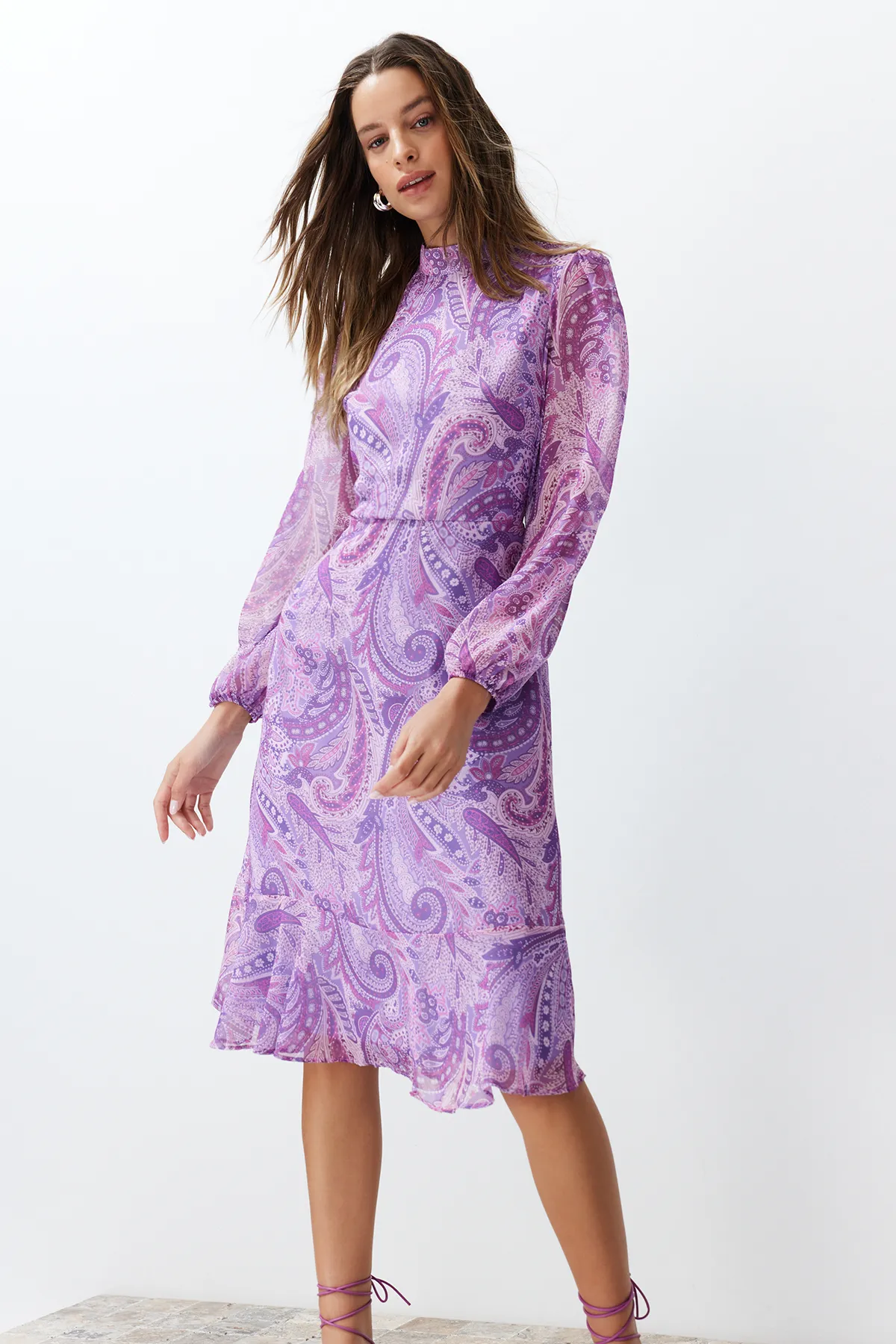 Trendyol Collection  Lila Schalmuster TWOAW23EL01436