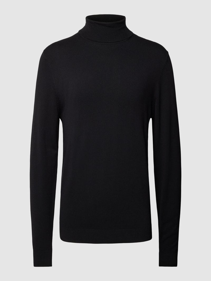 Strickpullover mit Rollkragen in schwarz